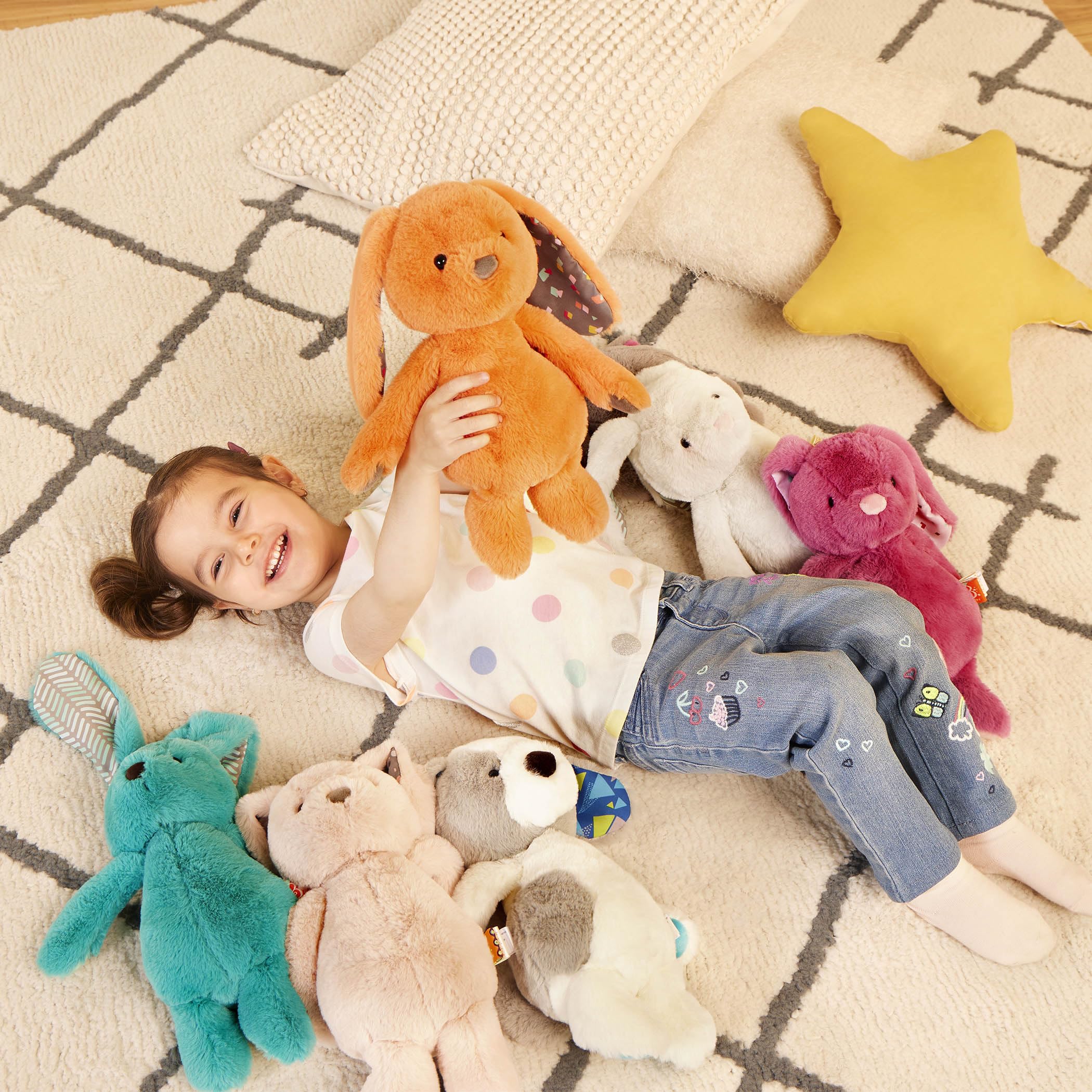B. toys Plush Bunny - Super Soft Stuffed Animal | Teal | 31 cm | Ages 0 Months+ 7