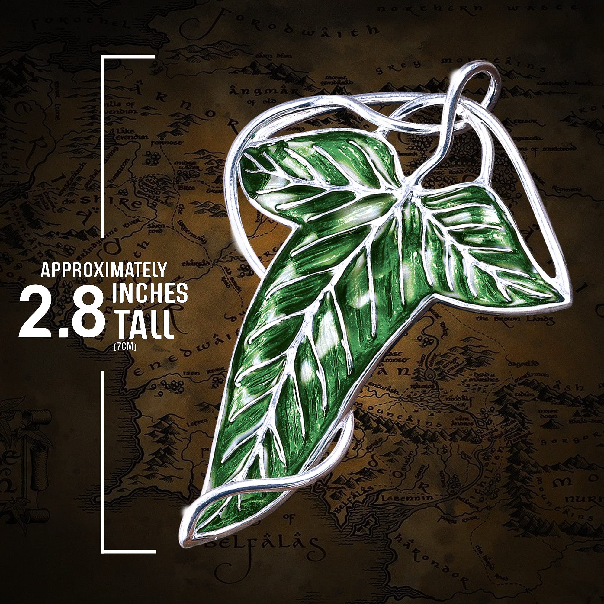 The Noble Collection The Lord of the Rings Elven Leaf Brooch - Green Enamelled Costume Jewellery Pin (NN9831) 10