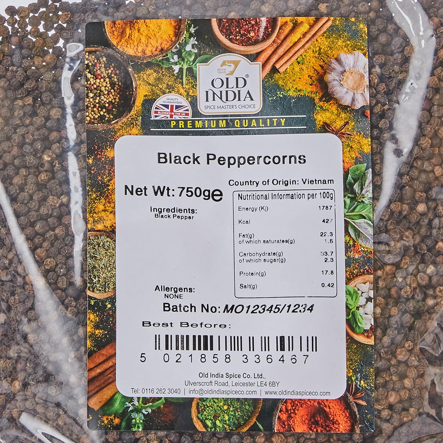 Old India Schwarze Pfefferkörner 750 g 5