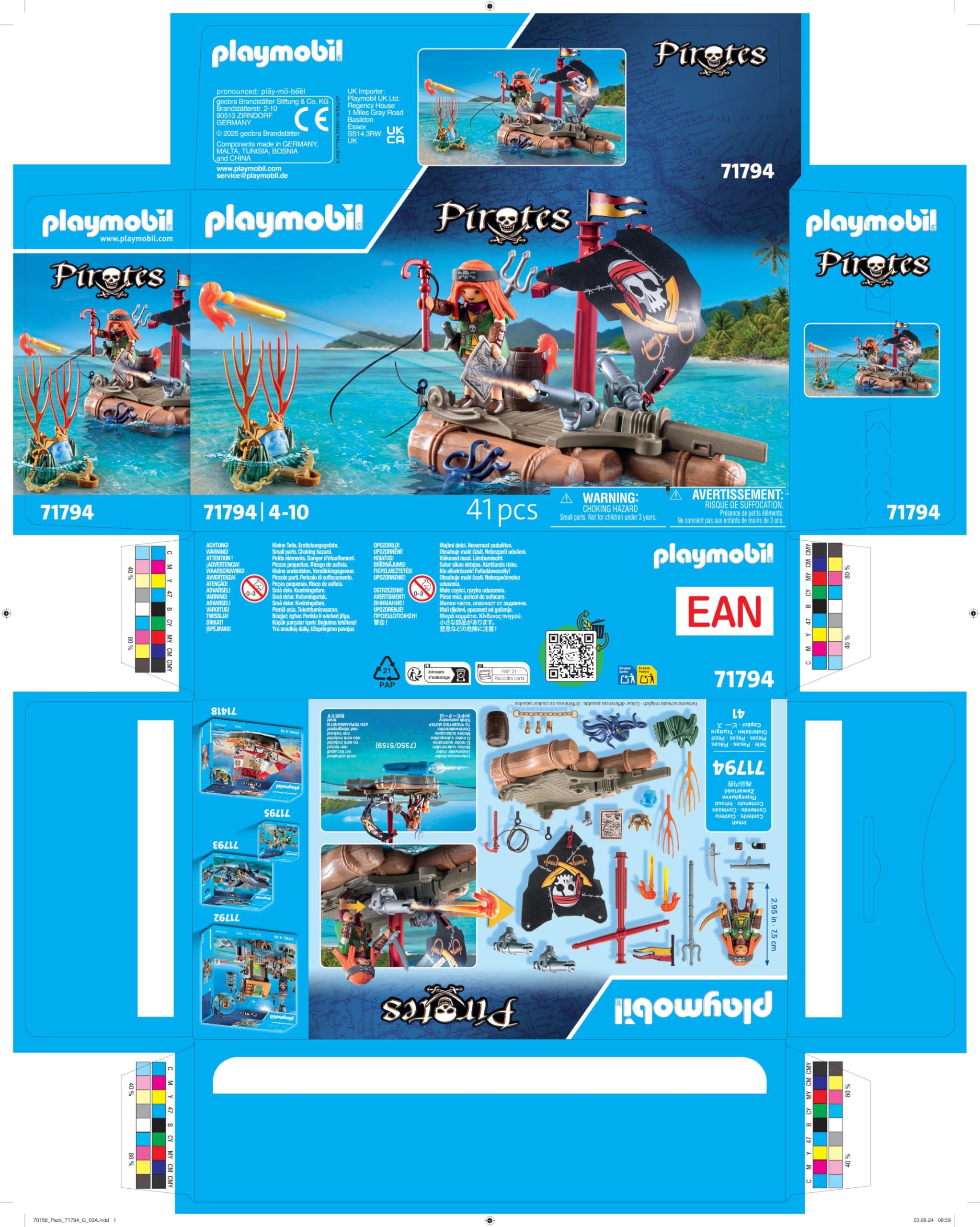 Playmobil Pirate Raft Treasure Recovery Playset - Interactive Ballista Action for Kids 4+ 9