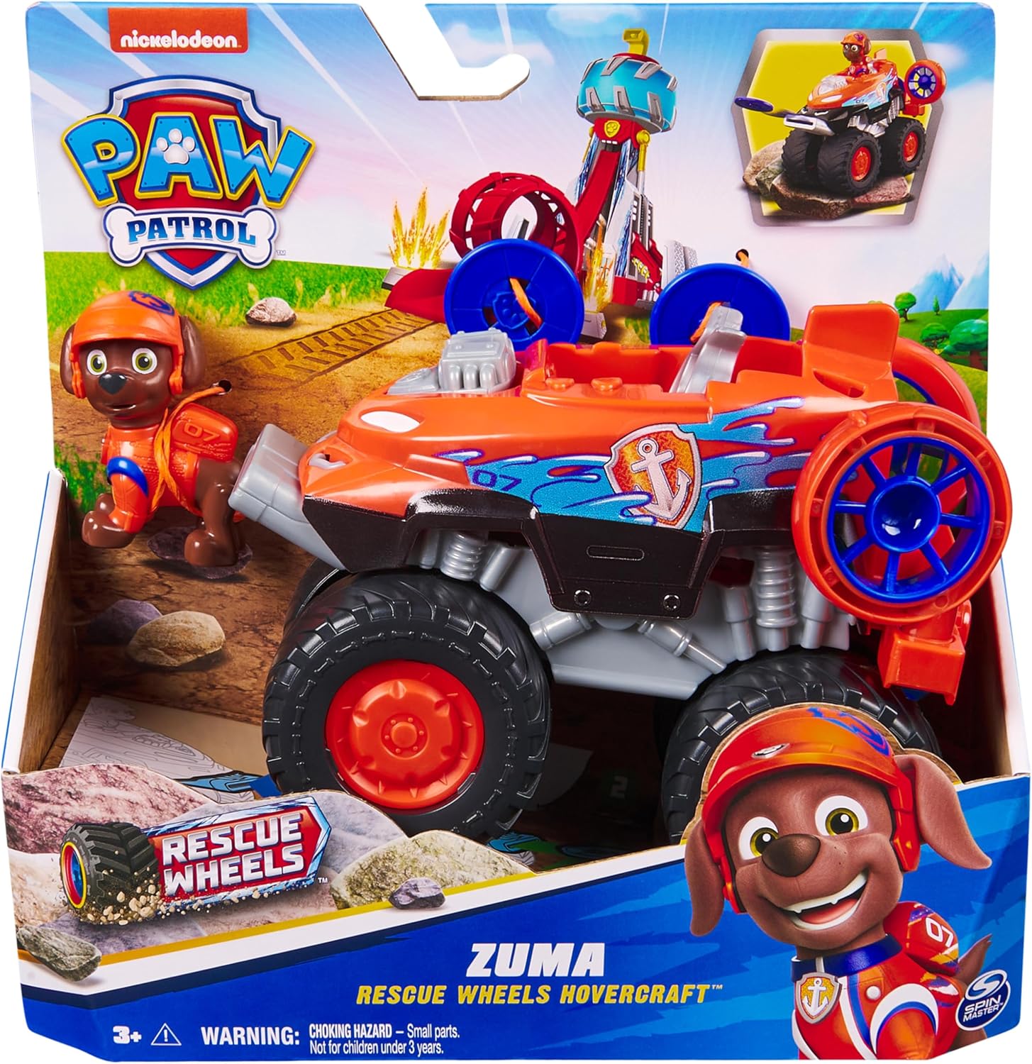 Paw Patrol Rescue Wheels Zuma's Hovercraft Toy Truck with Projectile Launcher - Ages 3+ 5