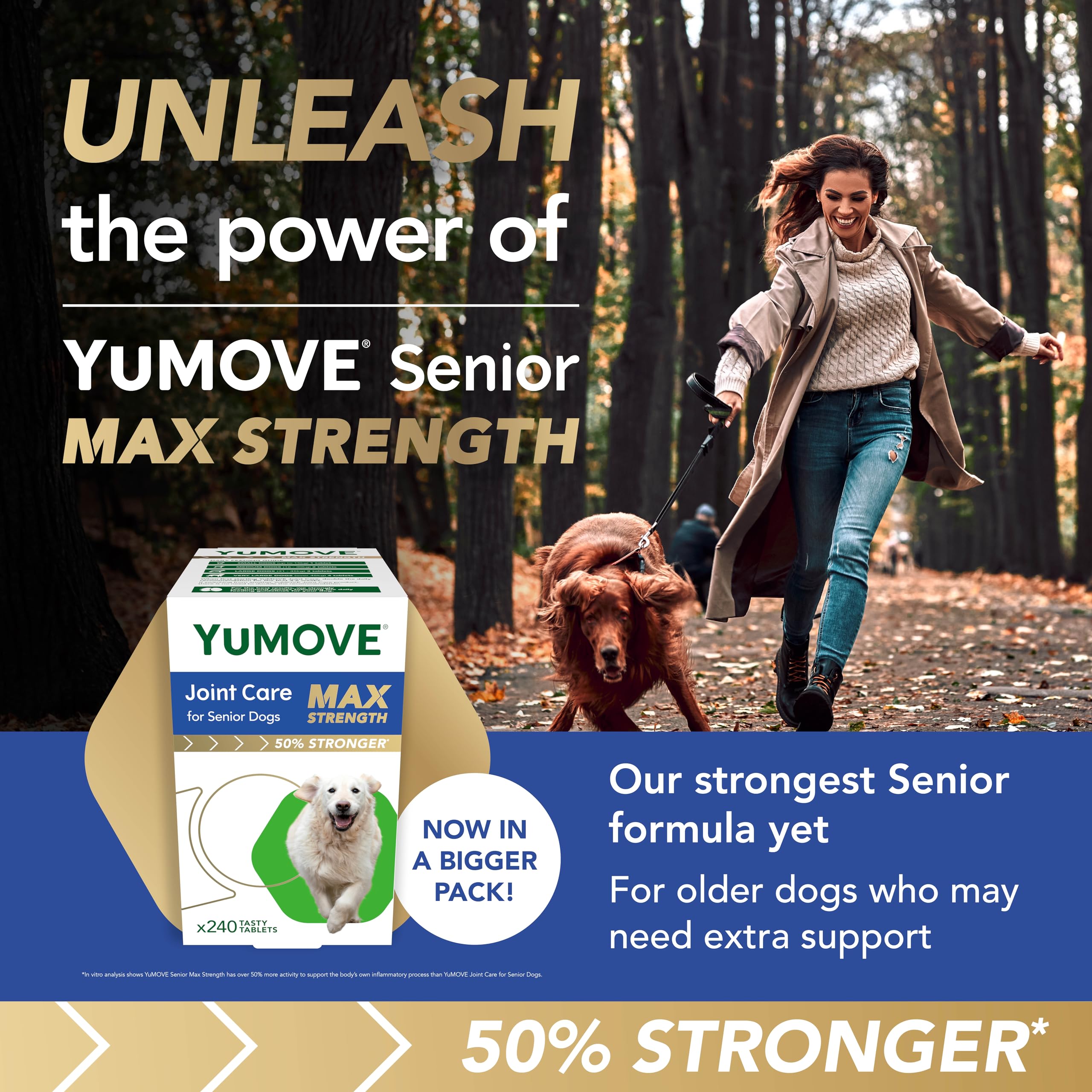YuMOVE Max Strength Joint Supplement for Senior Dogs | 240 Tablets | Fish Flavor