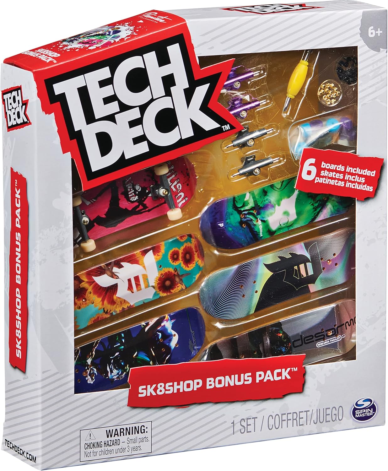 Tech Deck Sk8shop Bonus Pack - Build 6 Custom Fingerboards, Ages 6+ 8