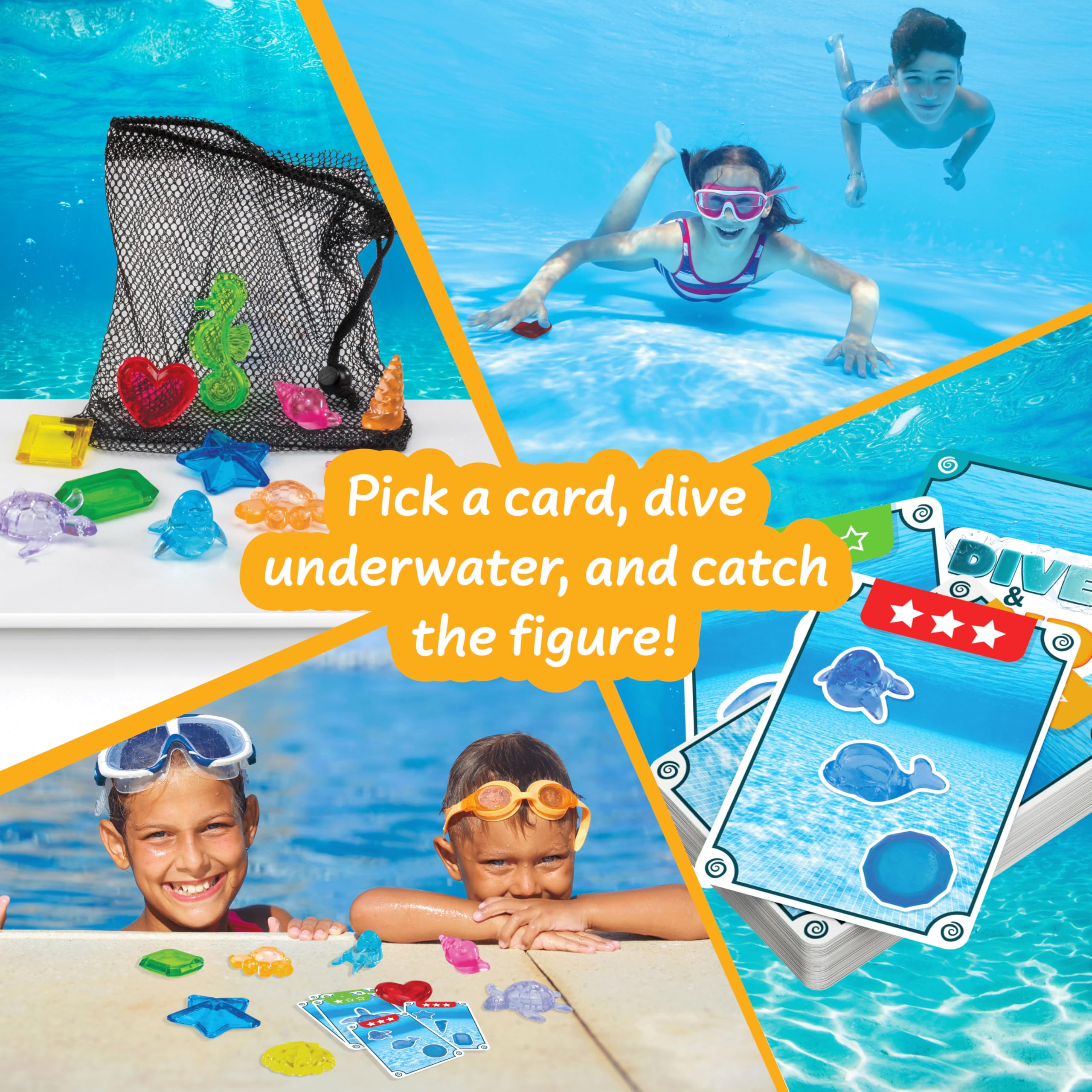 Science4you Water Games for Kids - 14 Sea Figures & 18 Waterproof Cards Pool Playset 6