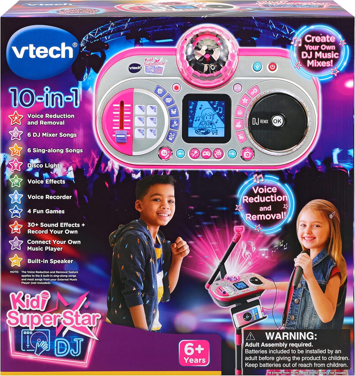 VTech Kidi Super Star DJ - Kids Microphone Toy with DJ Mixer, Sing-Along Songs & Sound Effects for Ages 6+ 9