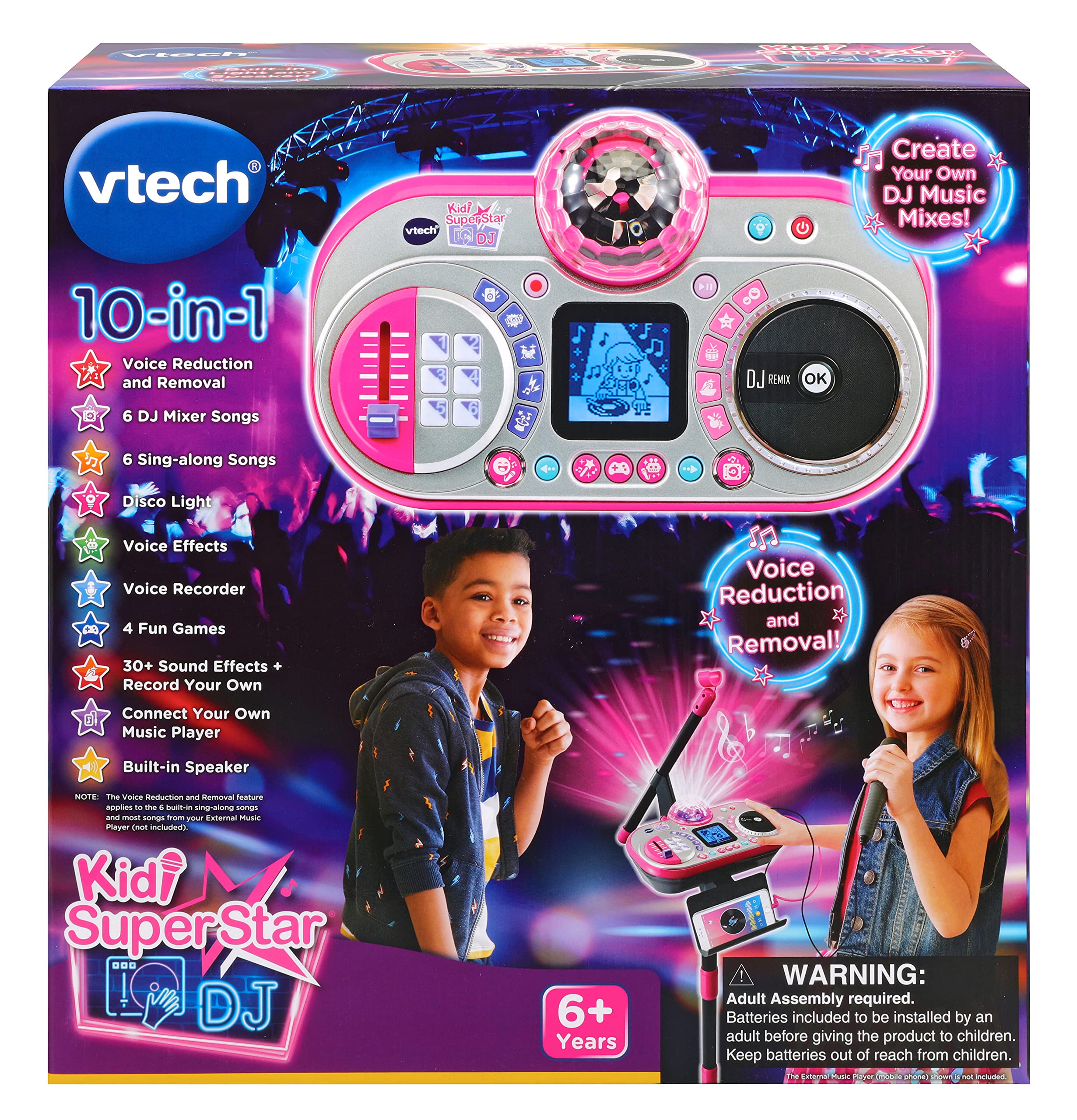 VTech Kidi Super Star DJ - Kids Microphone Toy with DJ Mixer, Sing-Along Songs & Sound Effects for Ages 6+ 11