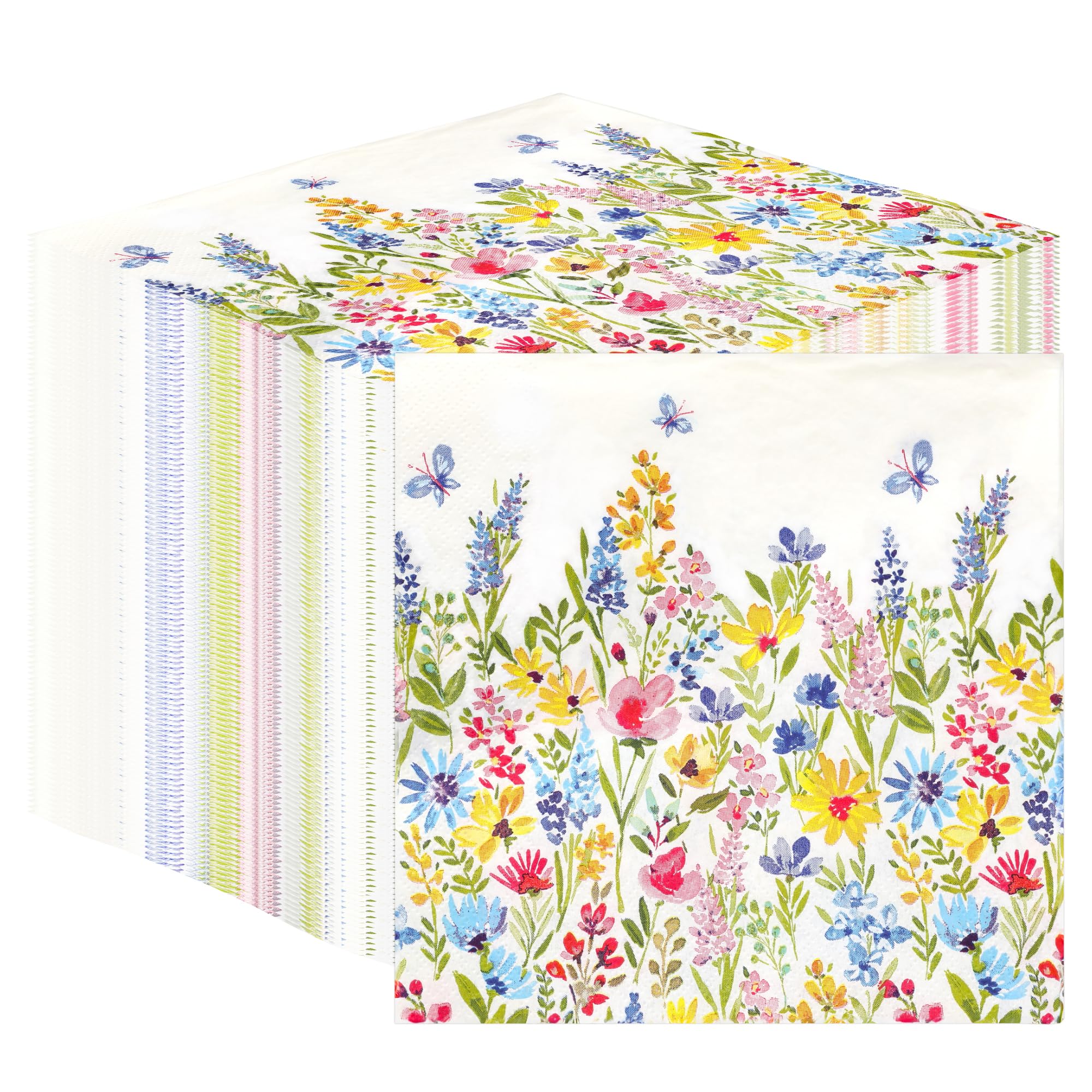 Talking Tables Floral Meadow 2-Ply Recycled Paper Napkins 100-Pack