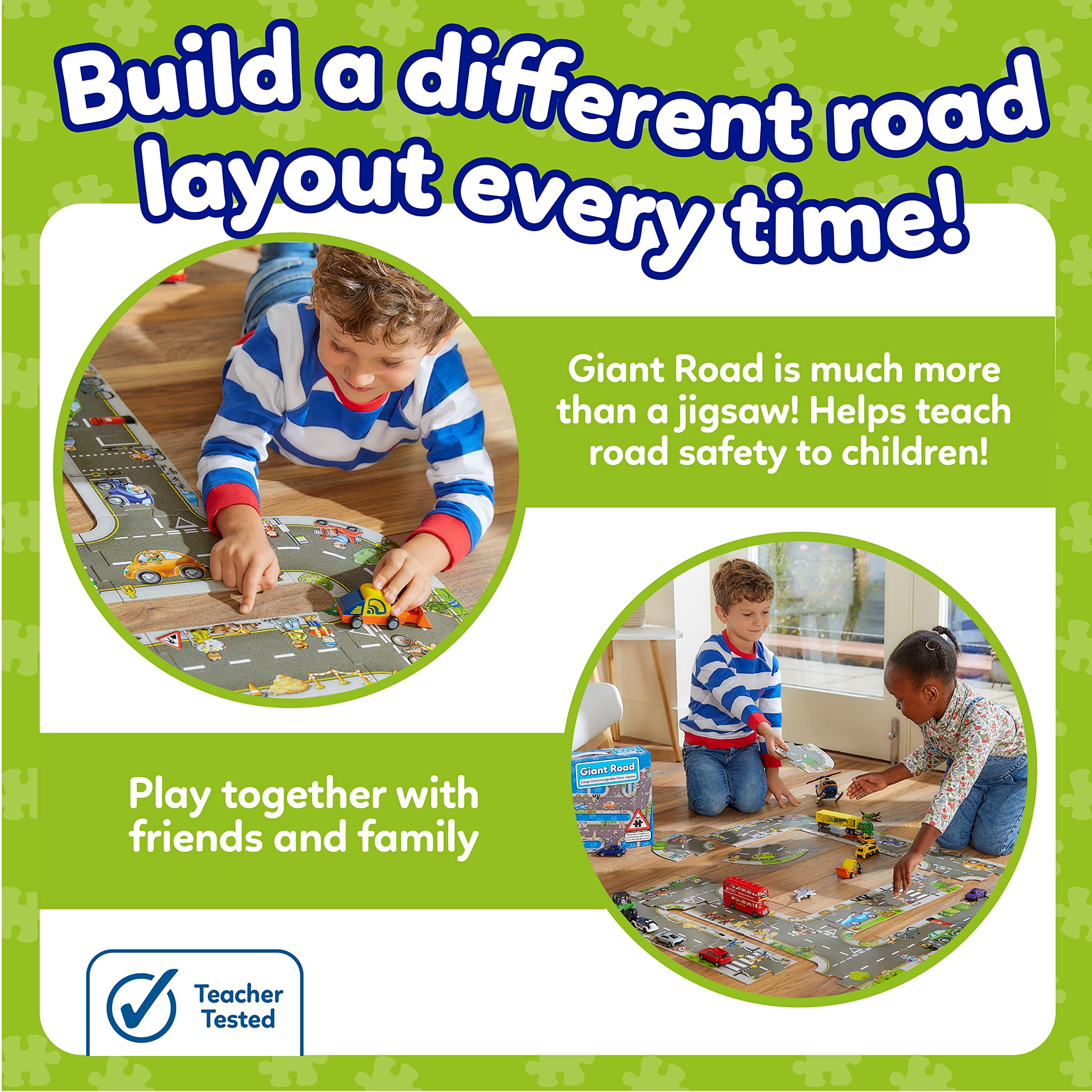 Orchard Toys Giant Road Floor Puzzle - Interchangeable 20-Piece Educational Puzzle for Ages 3+ 13