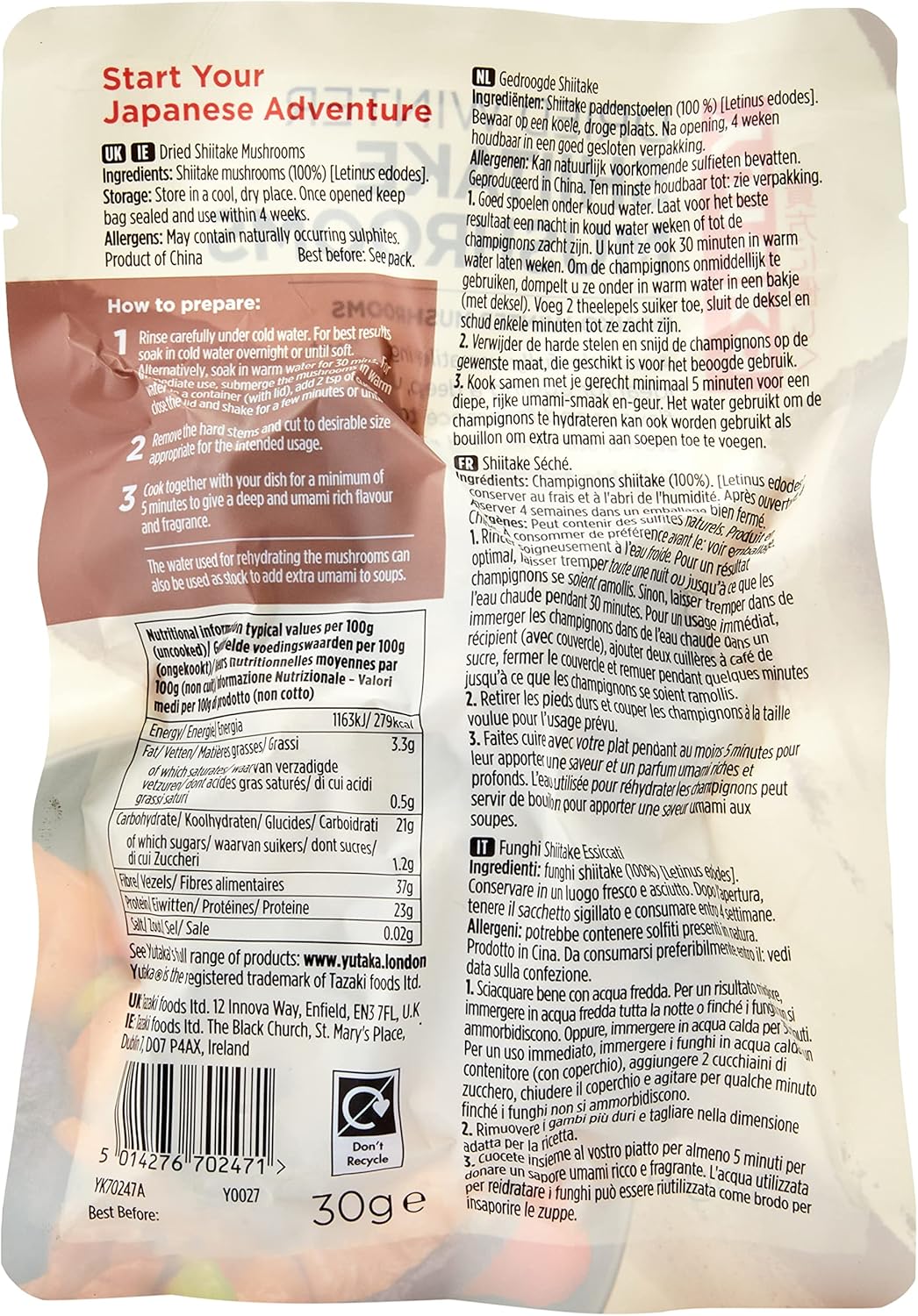 Yutaka Dried Shiitake Mushrooms 30g - Premium Donko Winter Mushrooms for Umami-Rich Cooking 7