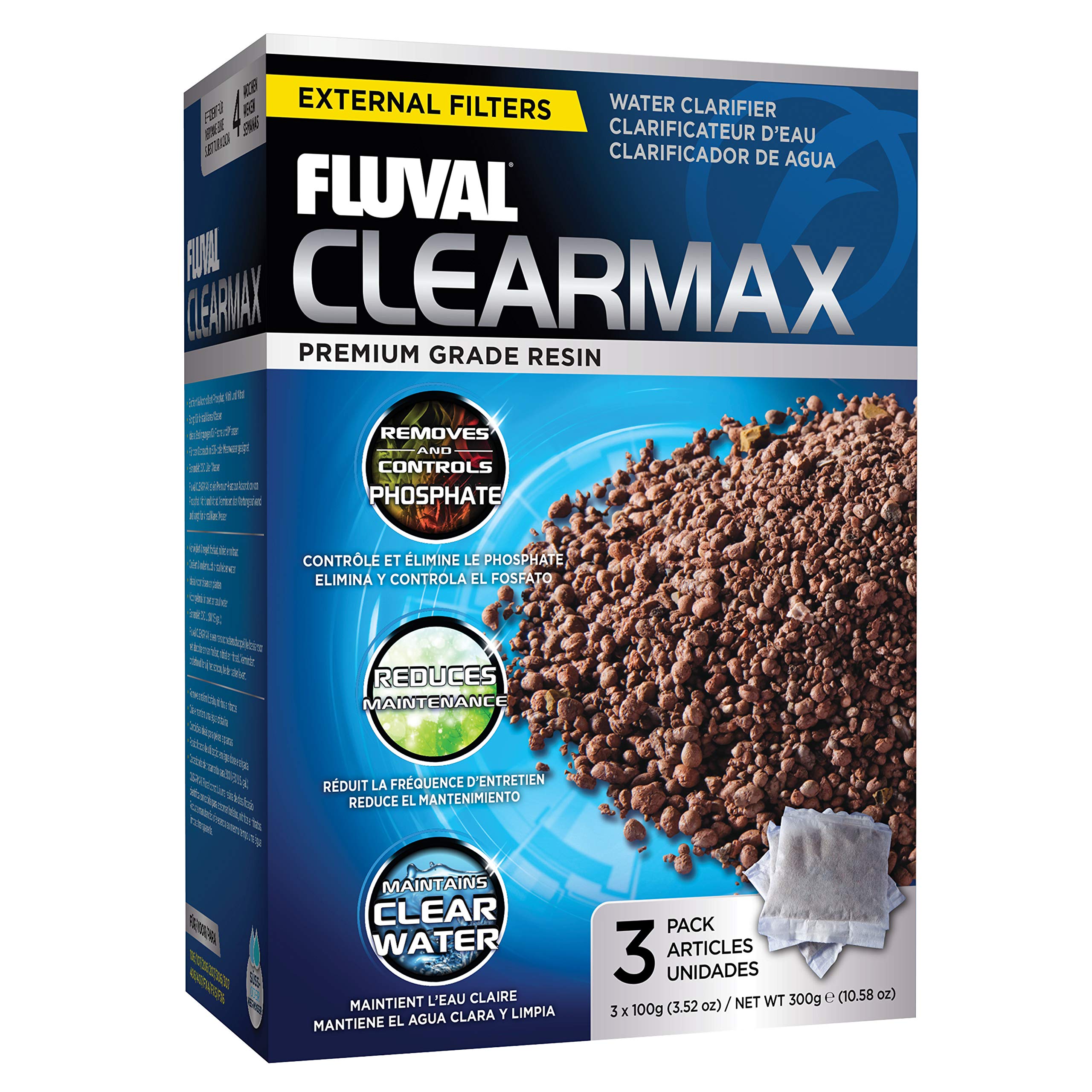Fluval Clear Max Phosphate Remover - 3 x 100g Bags | Treats 27 Gallons | Reduces Odors 1