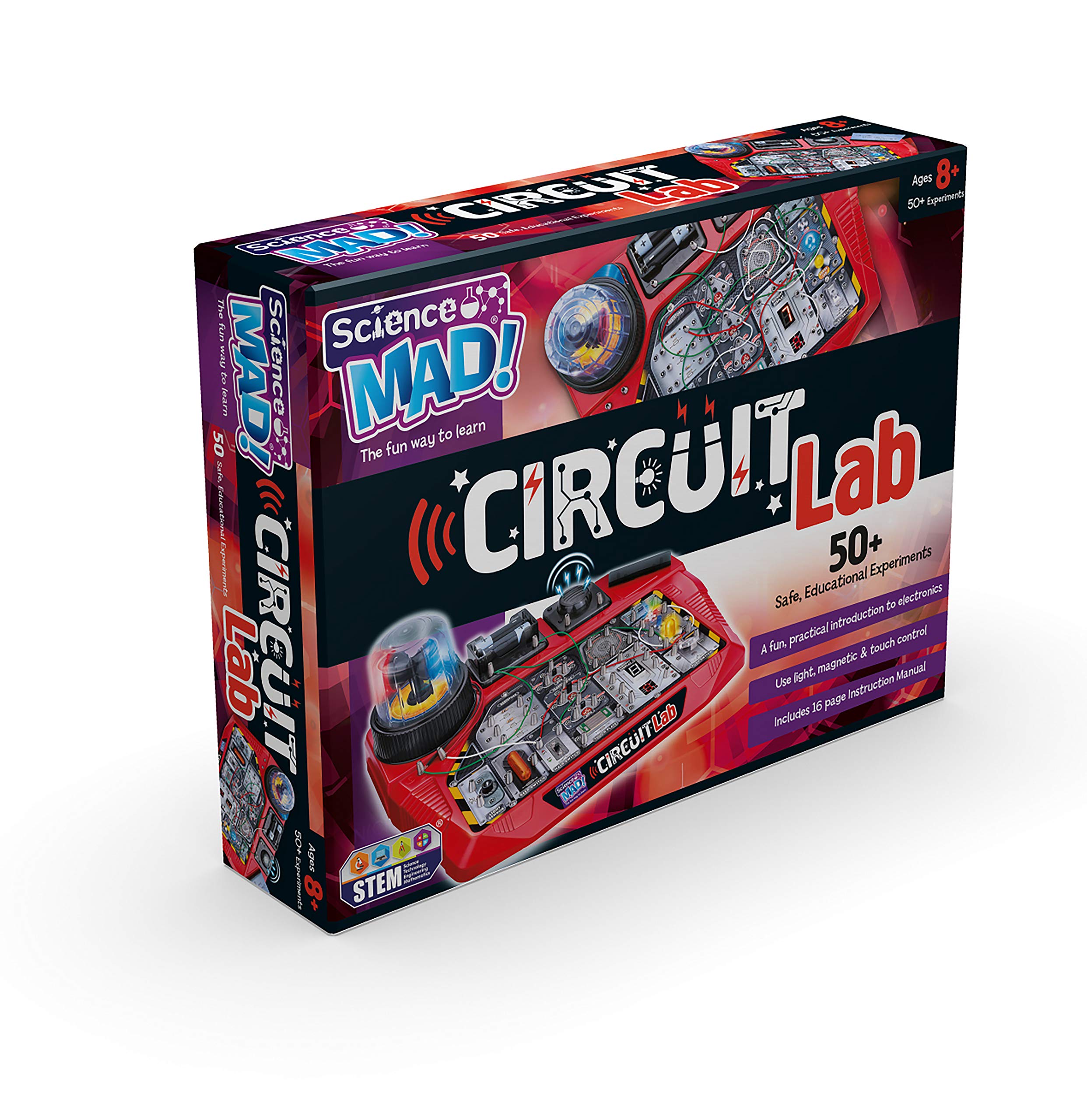 Science Mad Circuit Lab for Kids - 50 Experiments STEM Electronics Kit for Ages 8+