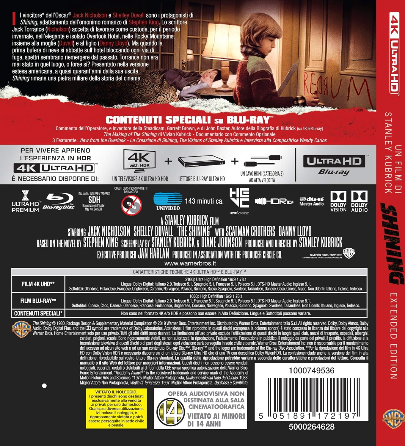 Shining (1980) – Extended Edition [4K Ultra HD + Blu-ray]