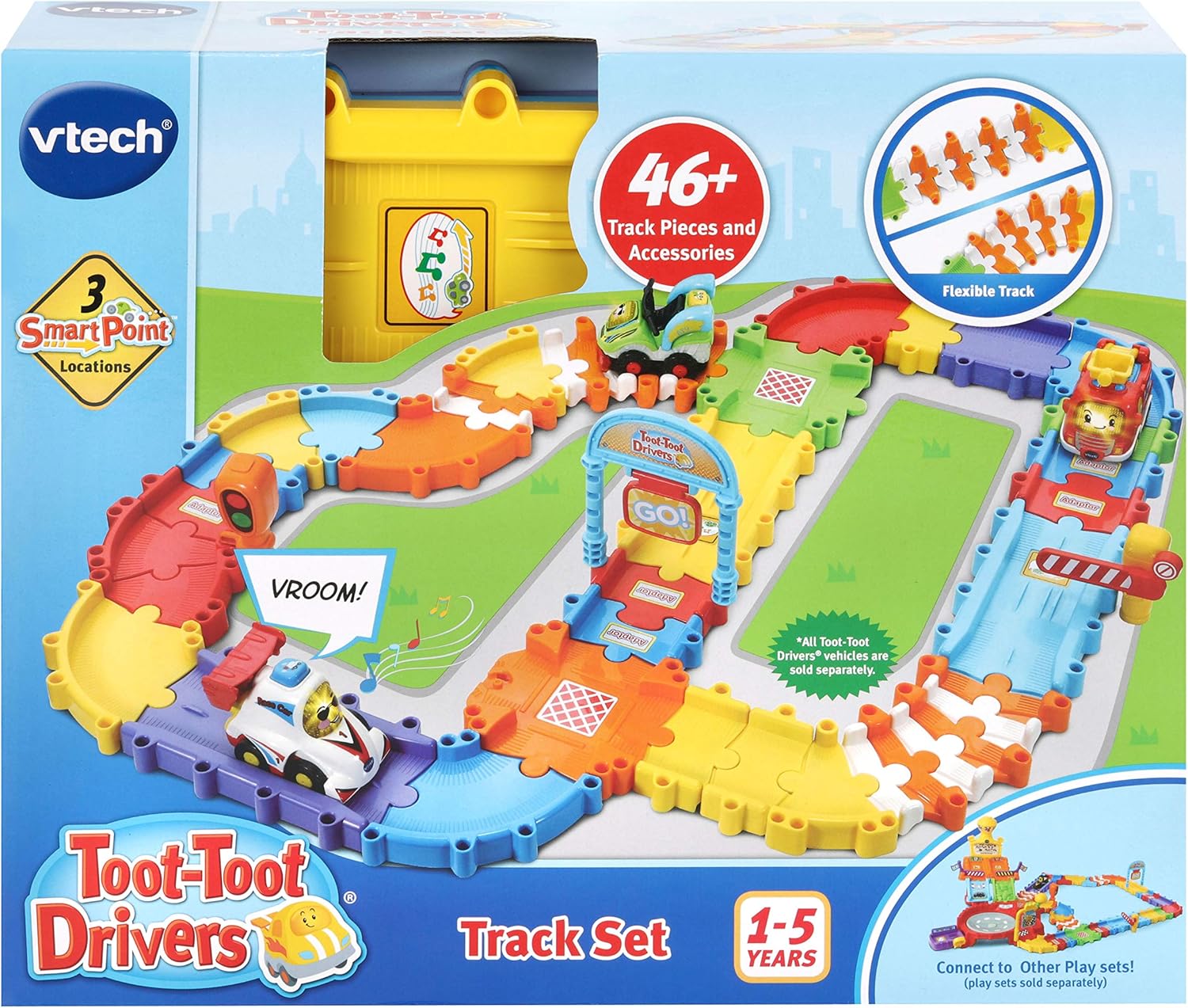 VTech Toot-Toot Drivers Track Set - 46-Piece Interactive Car Playset for Toddlers 12M+ 3