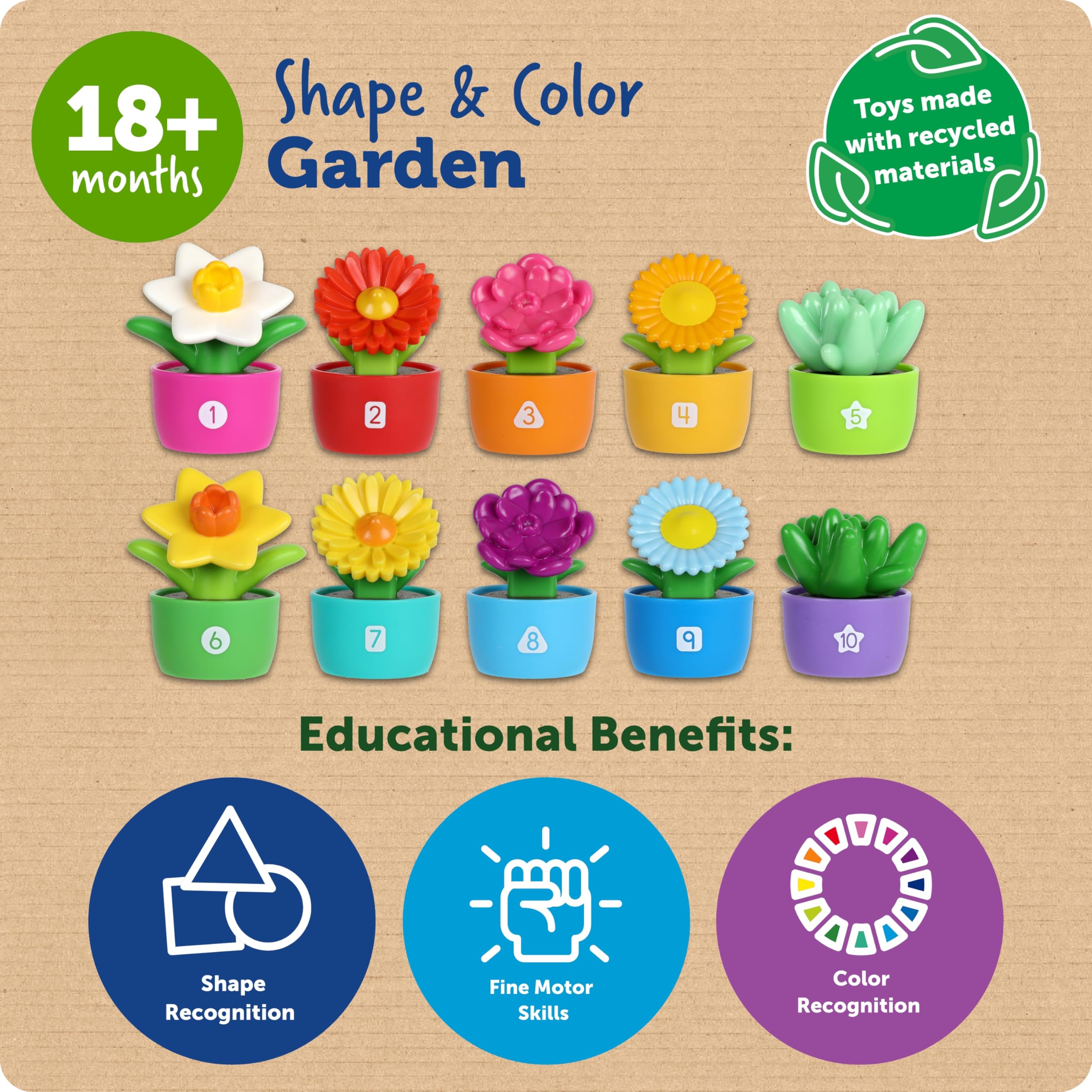 Learning Resources Shape & Colour Garden - Educational Flower Toy for Toddlers 18M+ 5