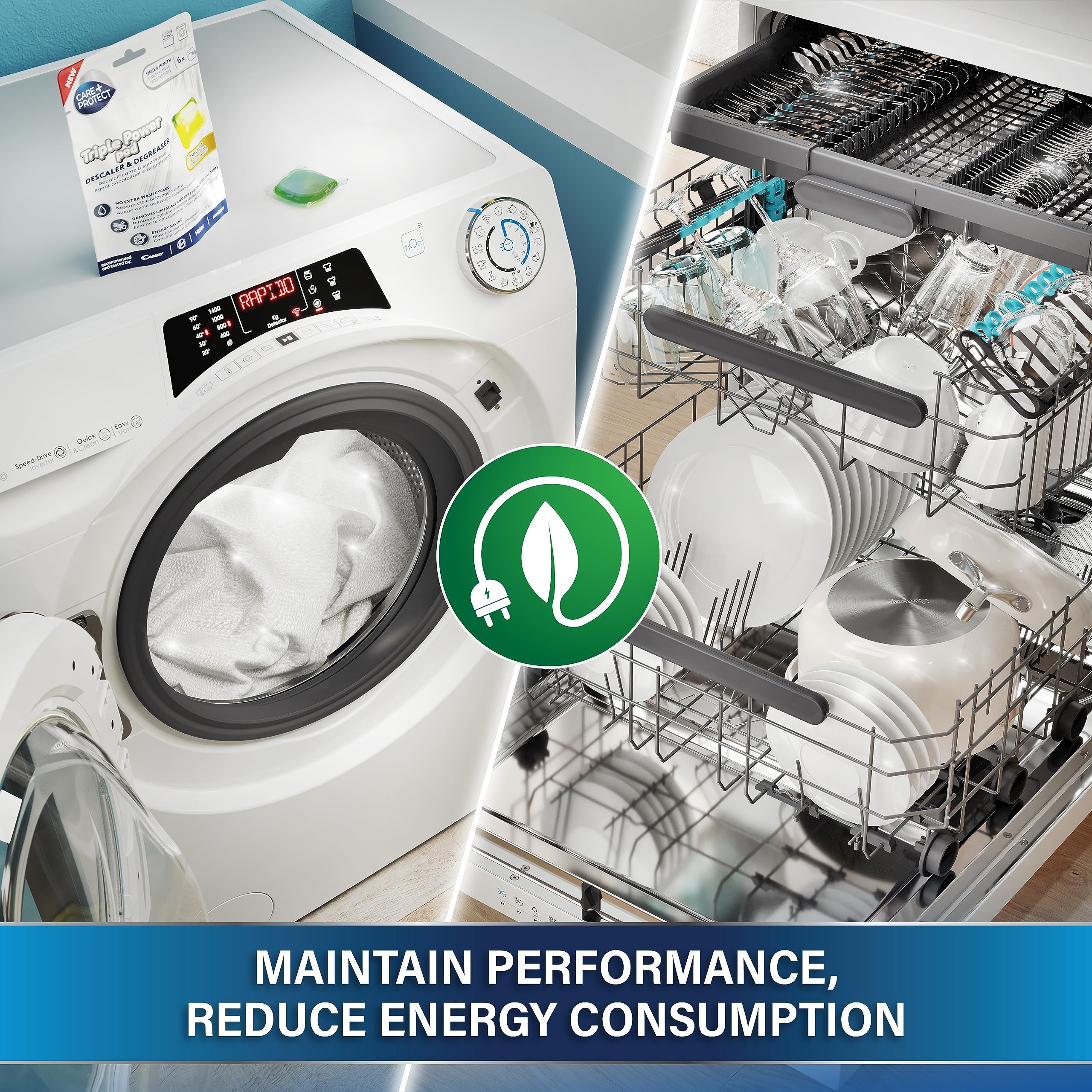 CARE + PROTECT Triple Power Pod Descaler & Degreaser for Washing Machine & Dishwasher 7