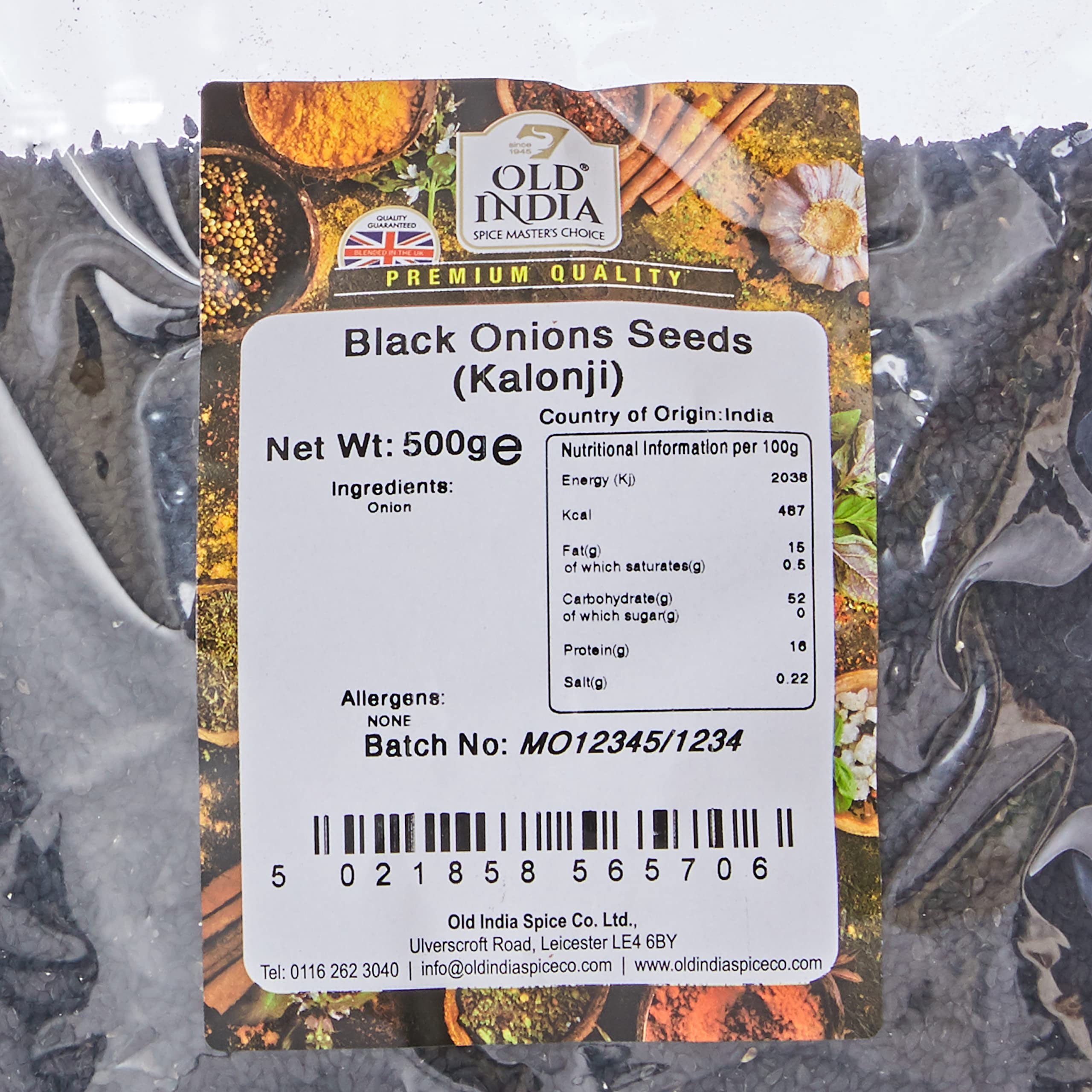 Old India Kalonji (Black Onion Seeds) - 100% Natural, Additive & GMO Free | 500g Pack