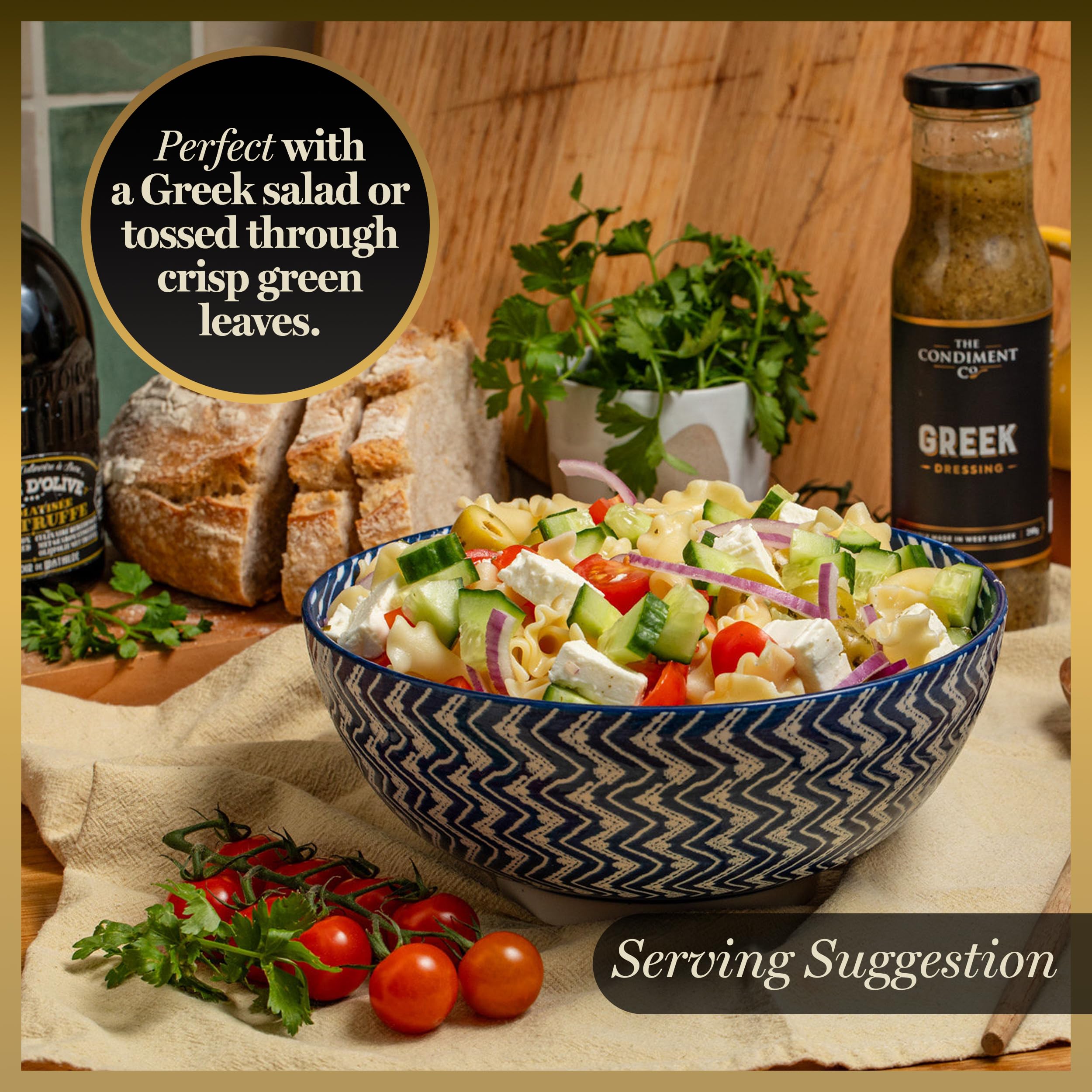 The Real Condiment Company Greek Dressing 240g - Olive Oil & Citrus Herb Vinaigrette 6