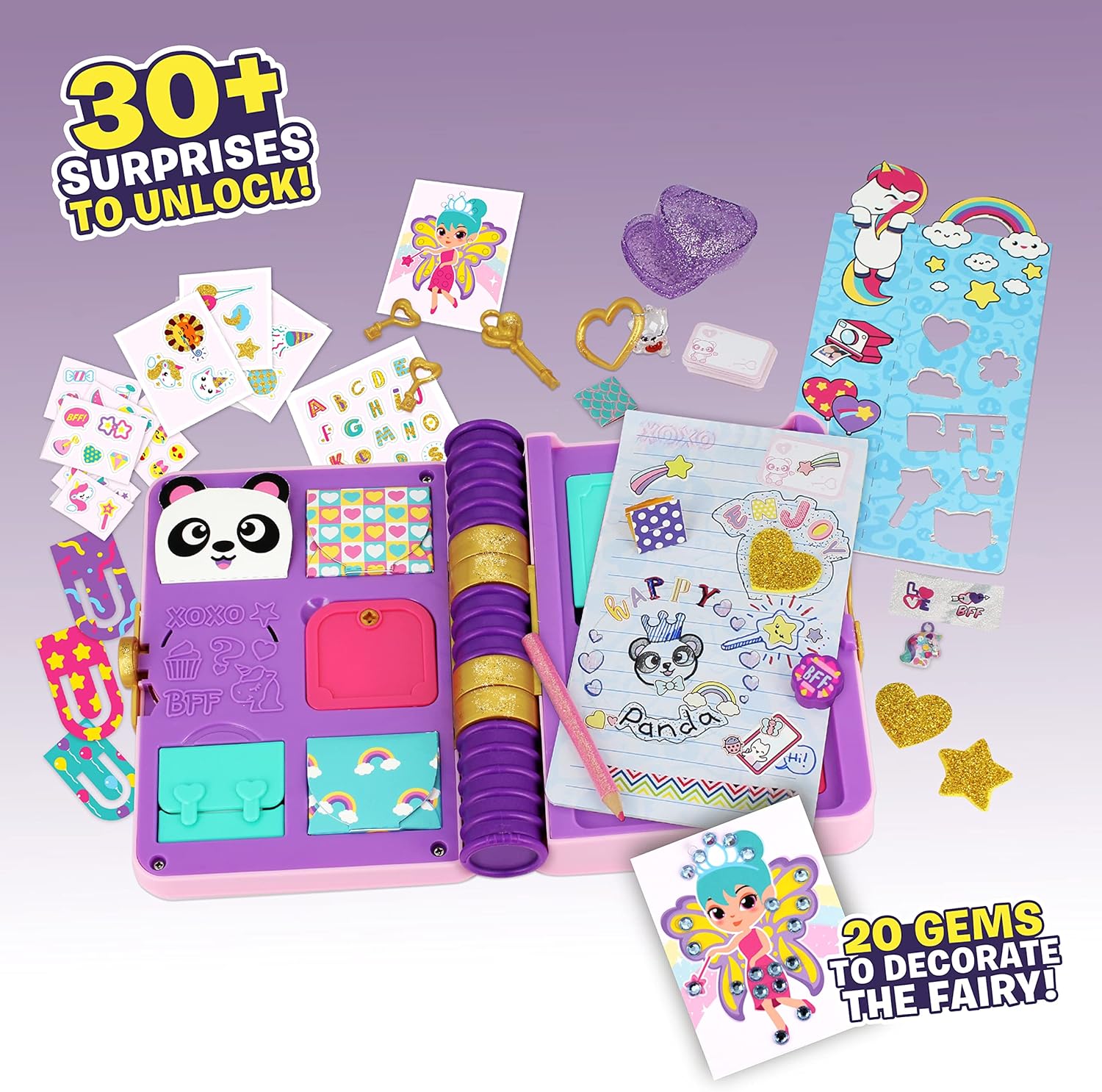 Funlockets Secret Journal NEW Glitter Edition. Secret Lockable Girl’s Diary with 10