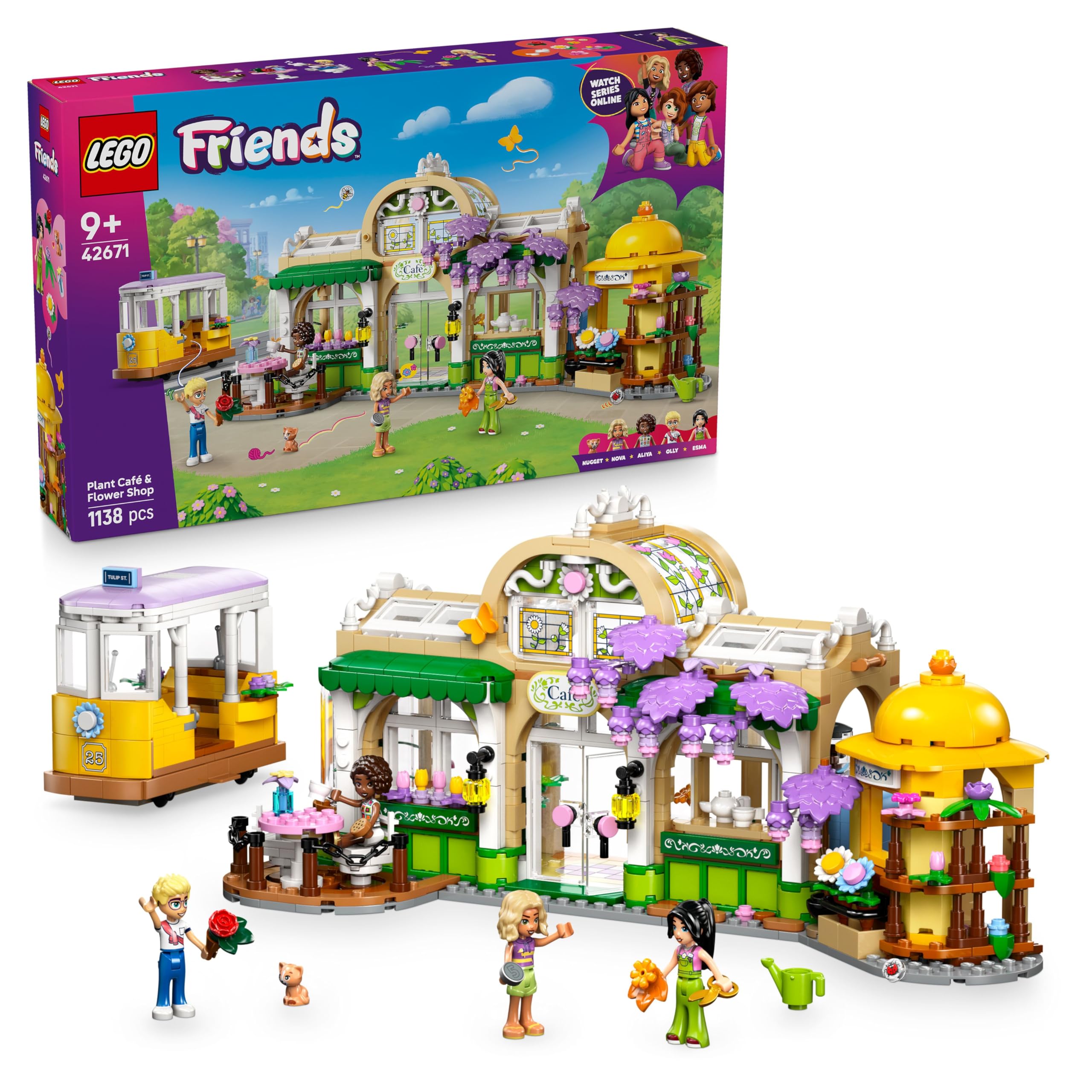 LEGO Friends Plant Café & Flower Shop - Building Set with 4 Mini Dolls and Tram, 1138 Pieces 9