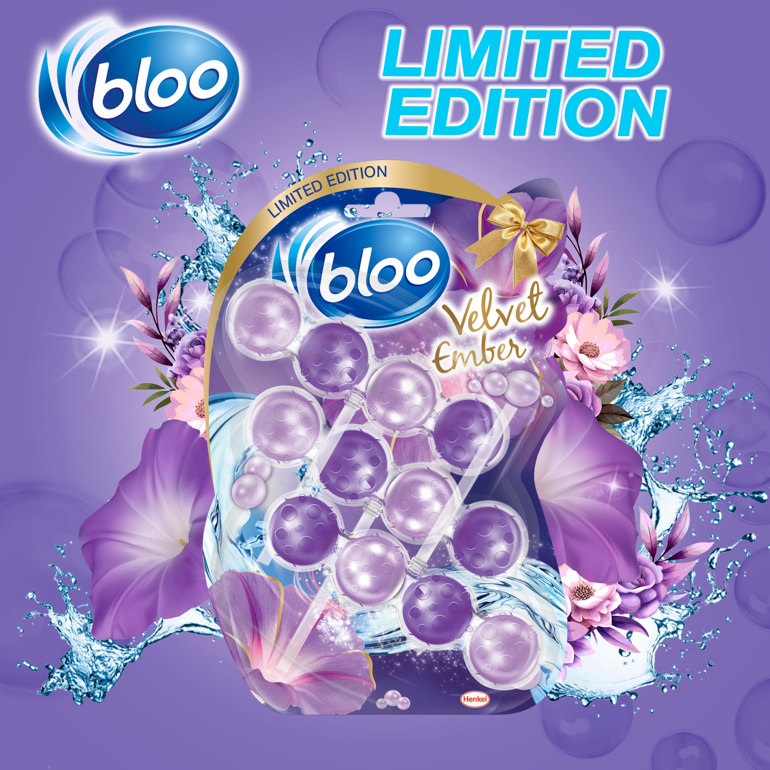 Bloo Limited Edition Velvet Ember Toilet Rim Block - 4 Function Formula | 3x50g