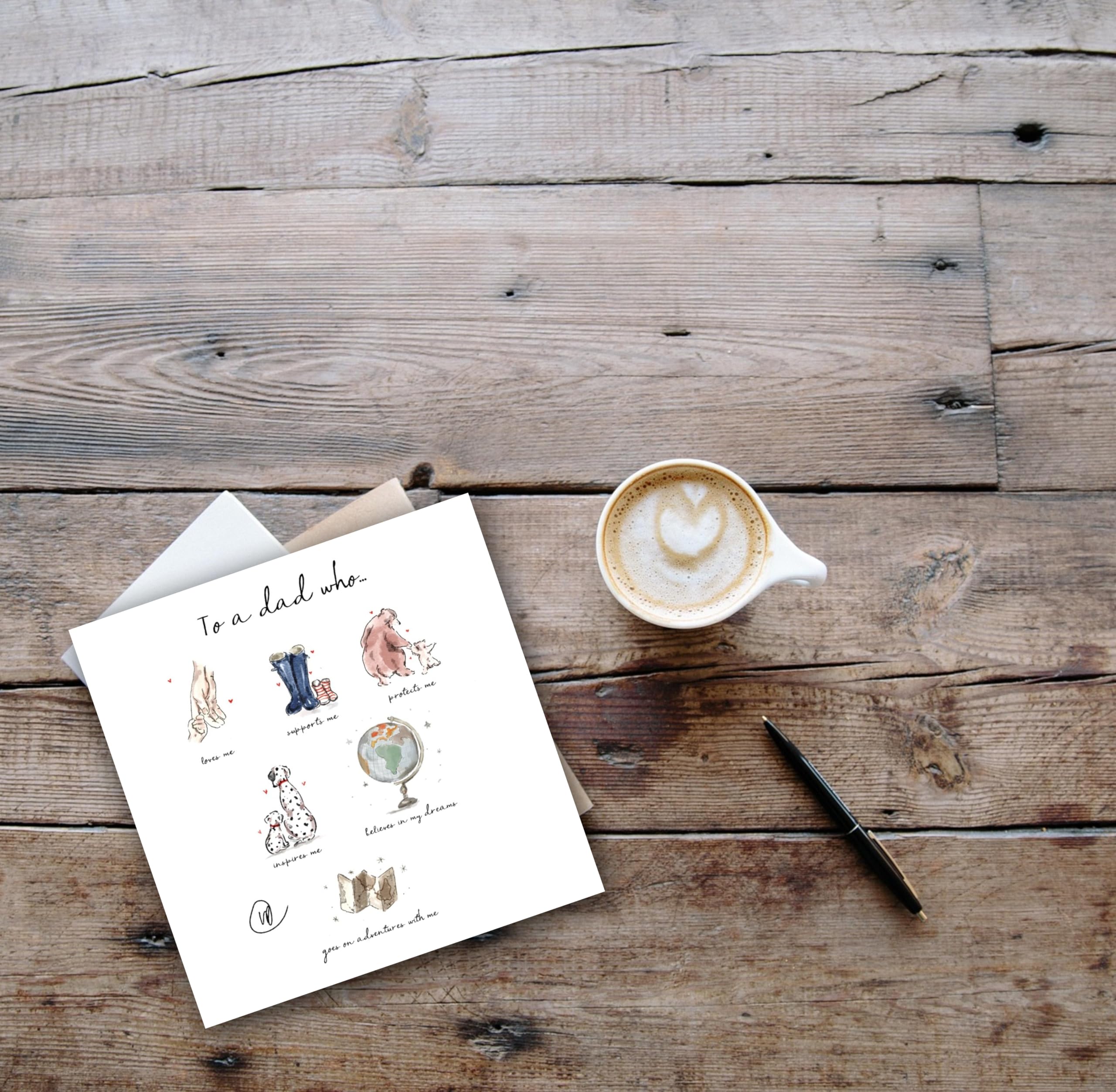 Danilo Promotions LTD Lucy Claire Illustrations Father's Day Watercolour Card | Standard Size | LCF001 4