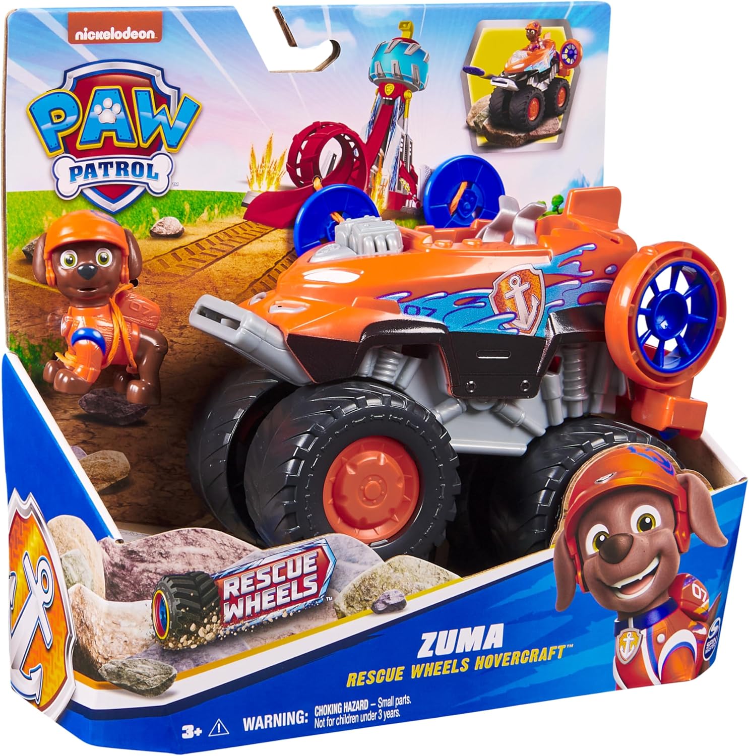 Paw Patrol Rescue Wheels Zuma's Hovercraft Toy Truck with Projectile Launcher - Ages 3+ 6
