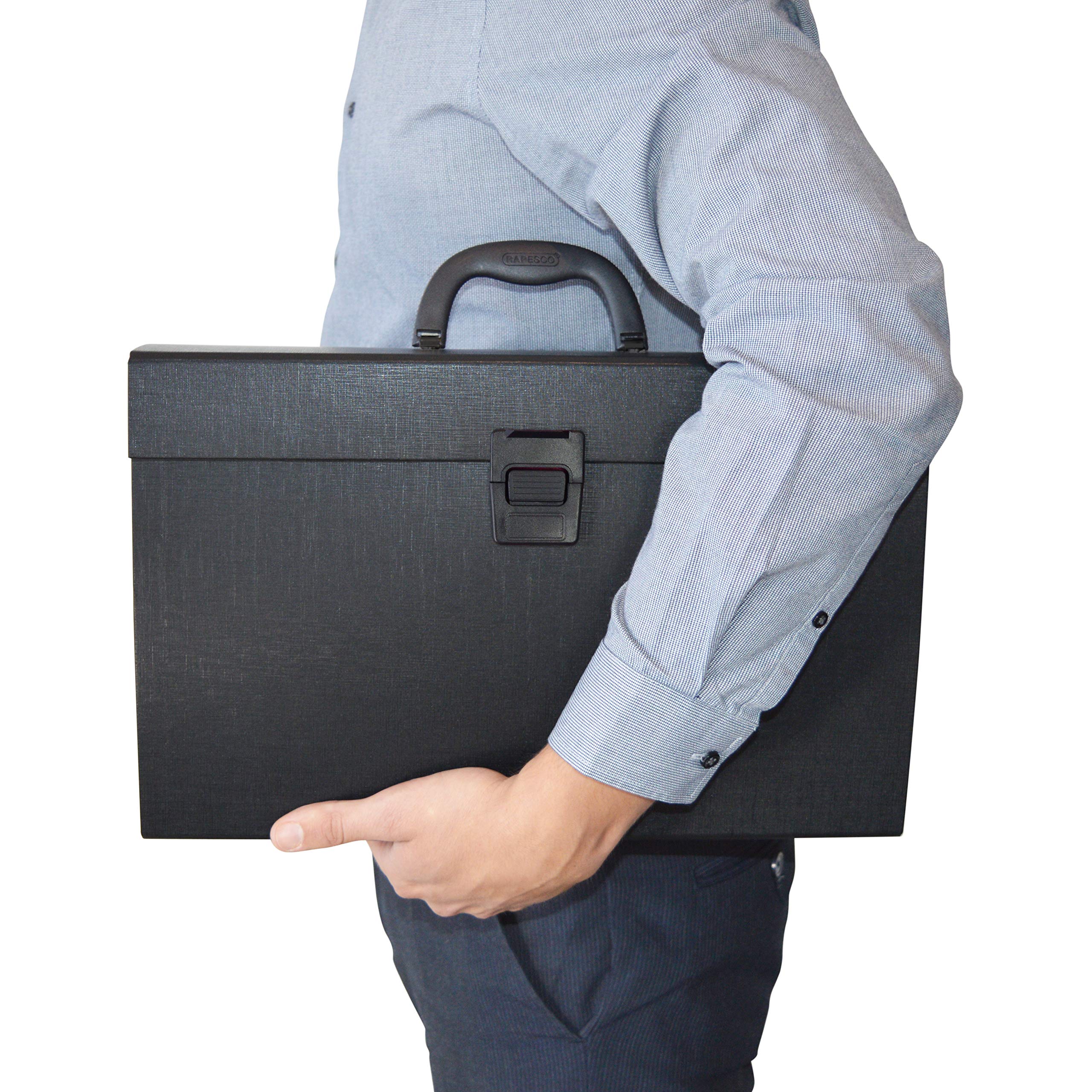 Rapesco 1555 19-Part Expanding Box File Document Organiser, A4+, Black 6