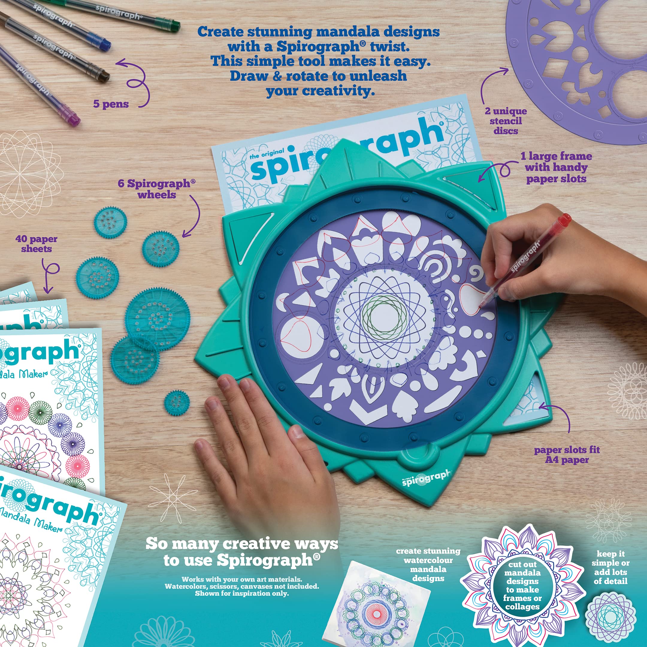 Mandala Spirograph Set - Create Artistic Designs with 15-Piece Kit for Ages 8+ 11