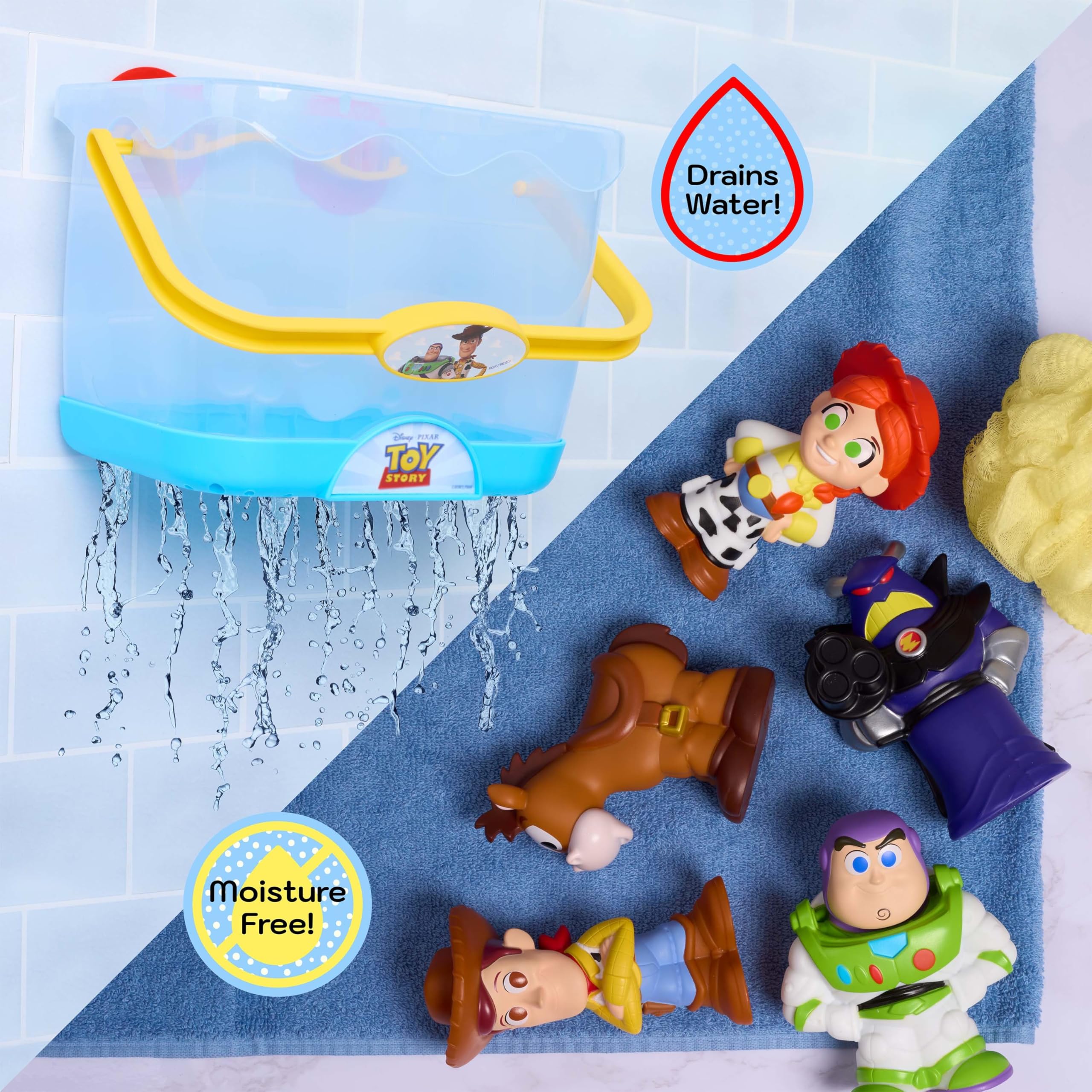 Disney Toy Story Bath Caddy Set - 5 Floating Figures & Storage Caddy | Ages 3+ 4
