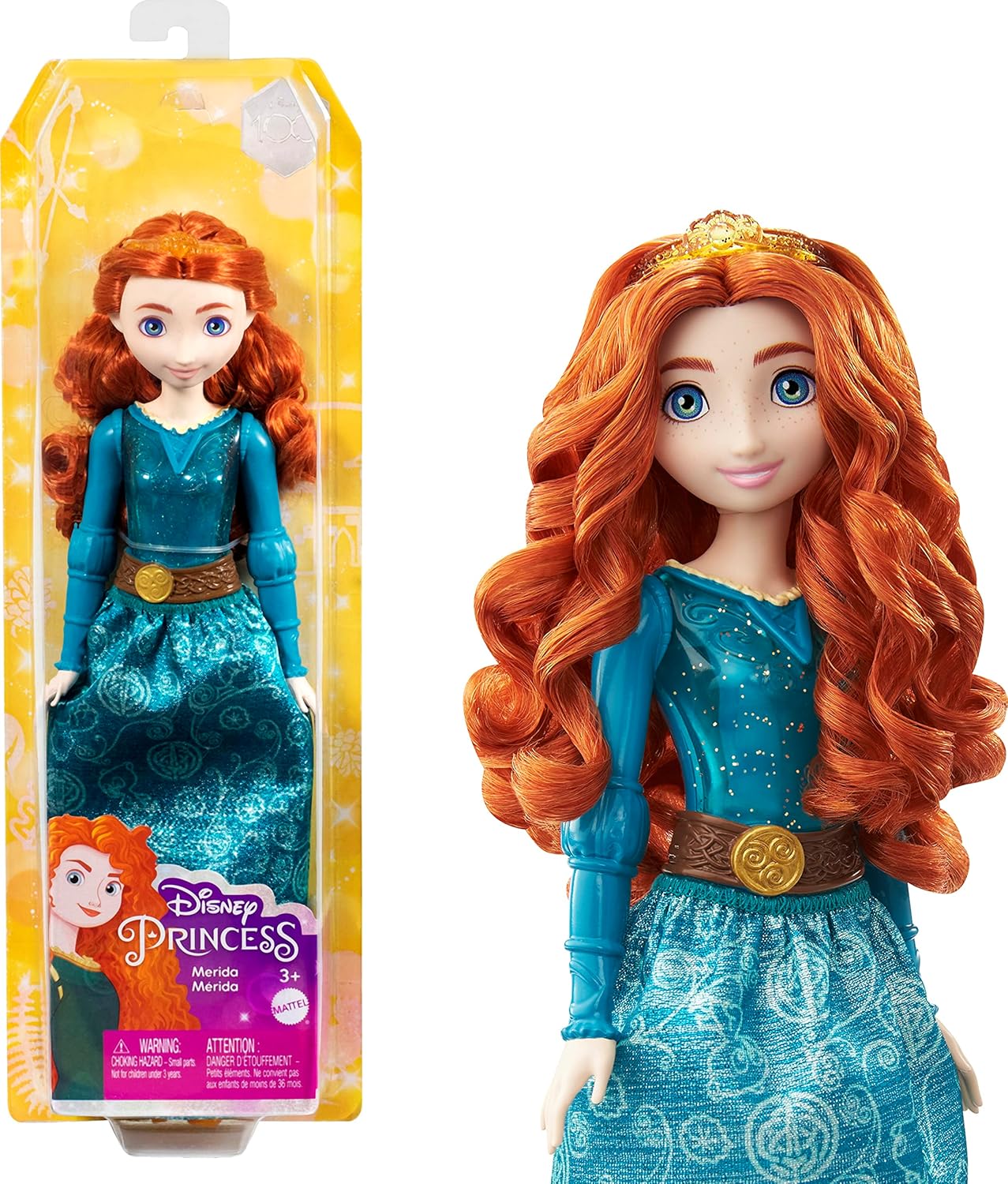 Disney Princess Merida Posable Fashion Doll - Sparkling Outfit & Accessories, 3+ Years