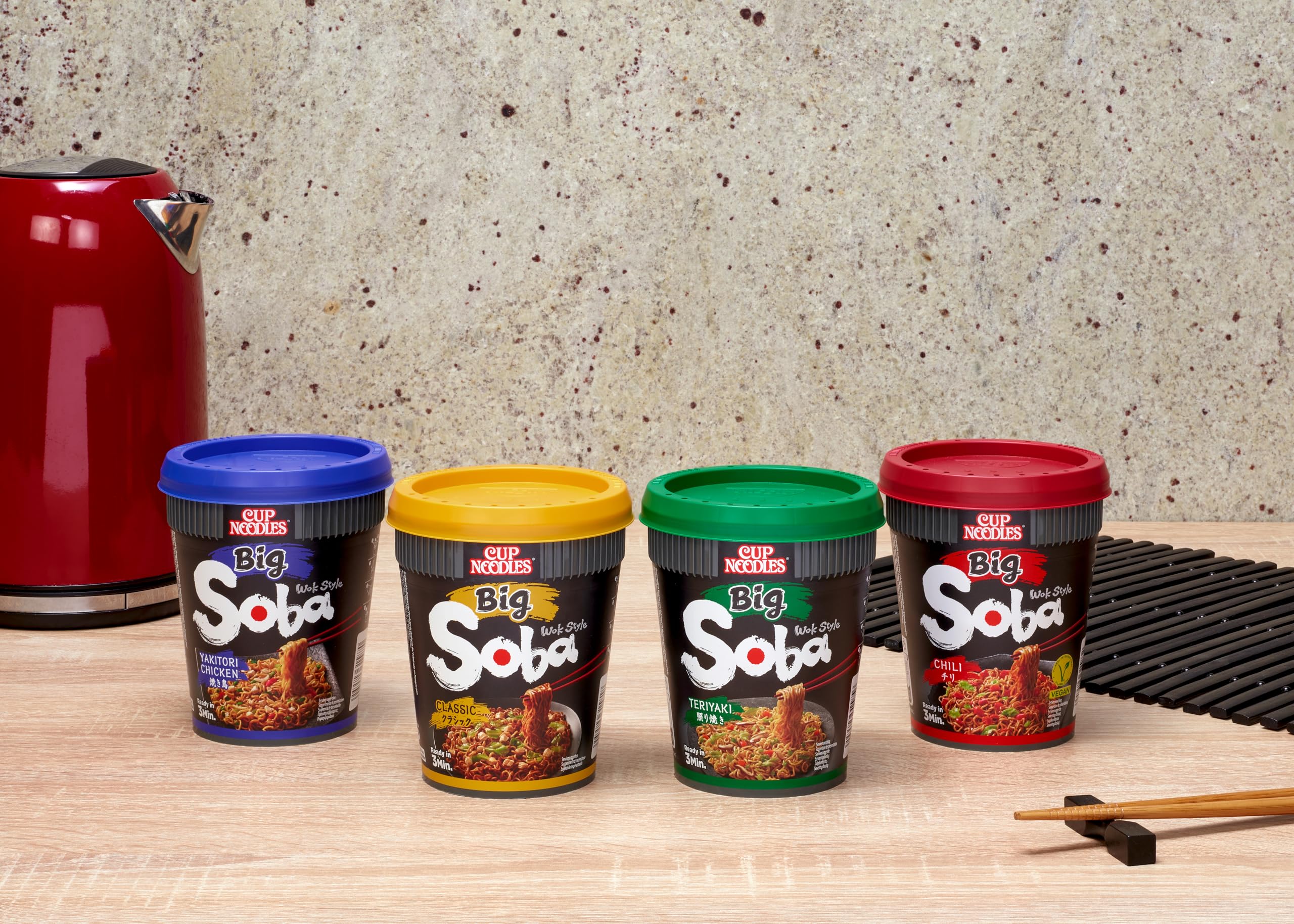 NISSIN Soba Japanese Curry Instant Wok Style Noodles Pot - 90g Pot, Pack of 8 6