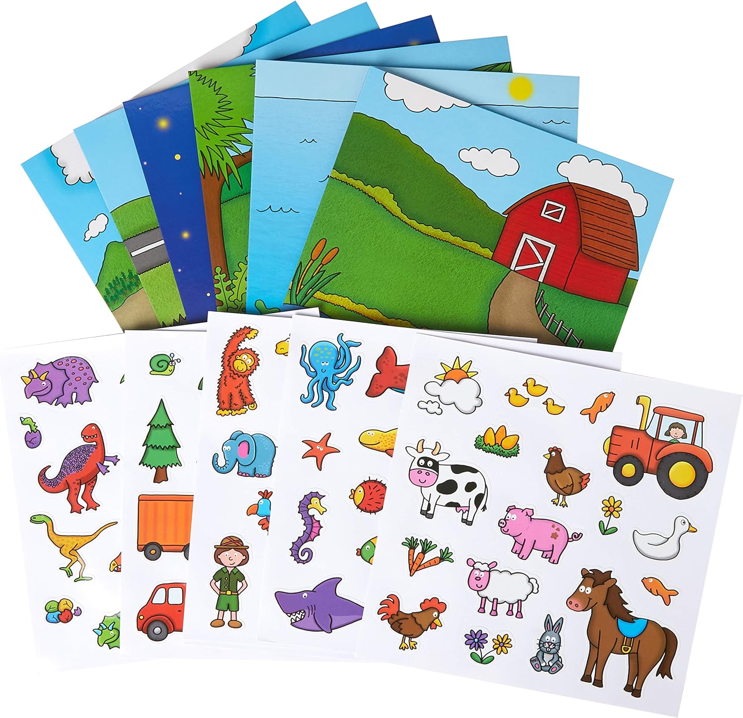 Galt First Sticker Pictures - Reusable Sticker Activity Kit with 6 Backgrounds & 100 Vinyl Stickers 4