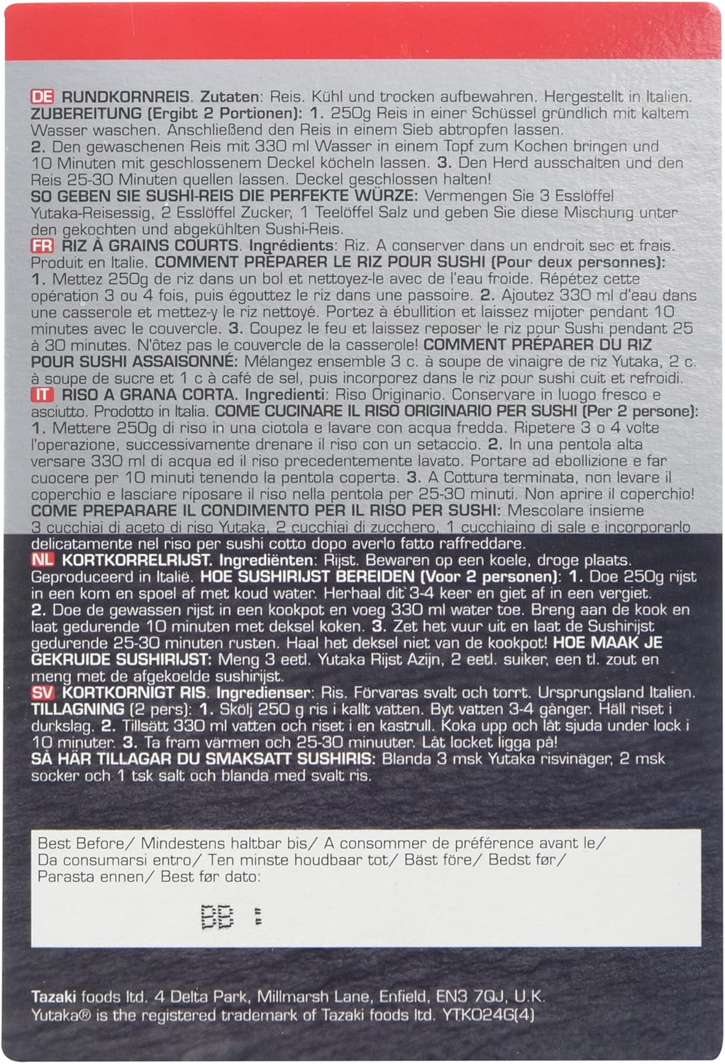 Yutaka - Sushi Rice Premium Grade Short Grain Rice 4