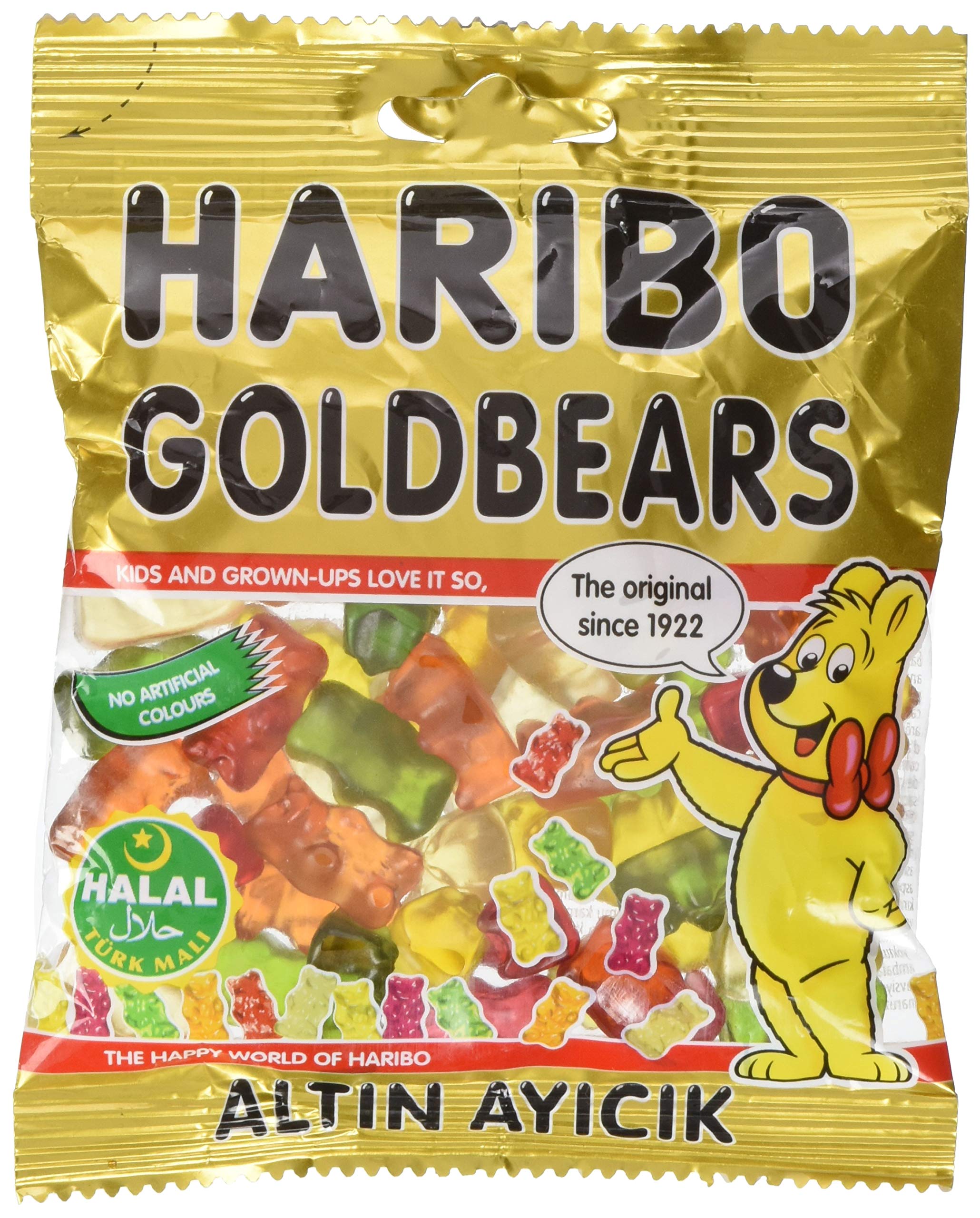 Haribo Halal Gold Gummy Bears, 100g - Fruit Flavoured Jelly Sweets with No Artificial Colours