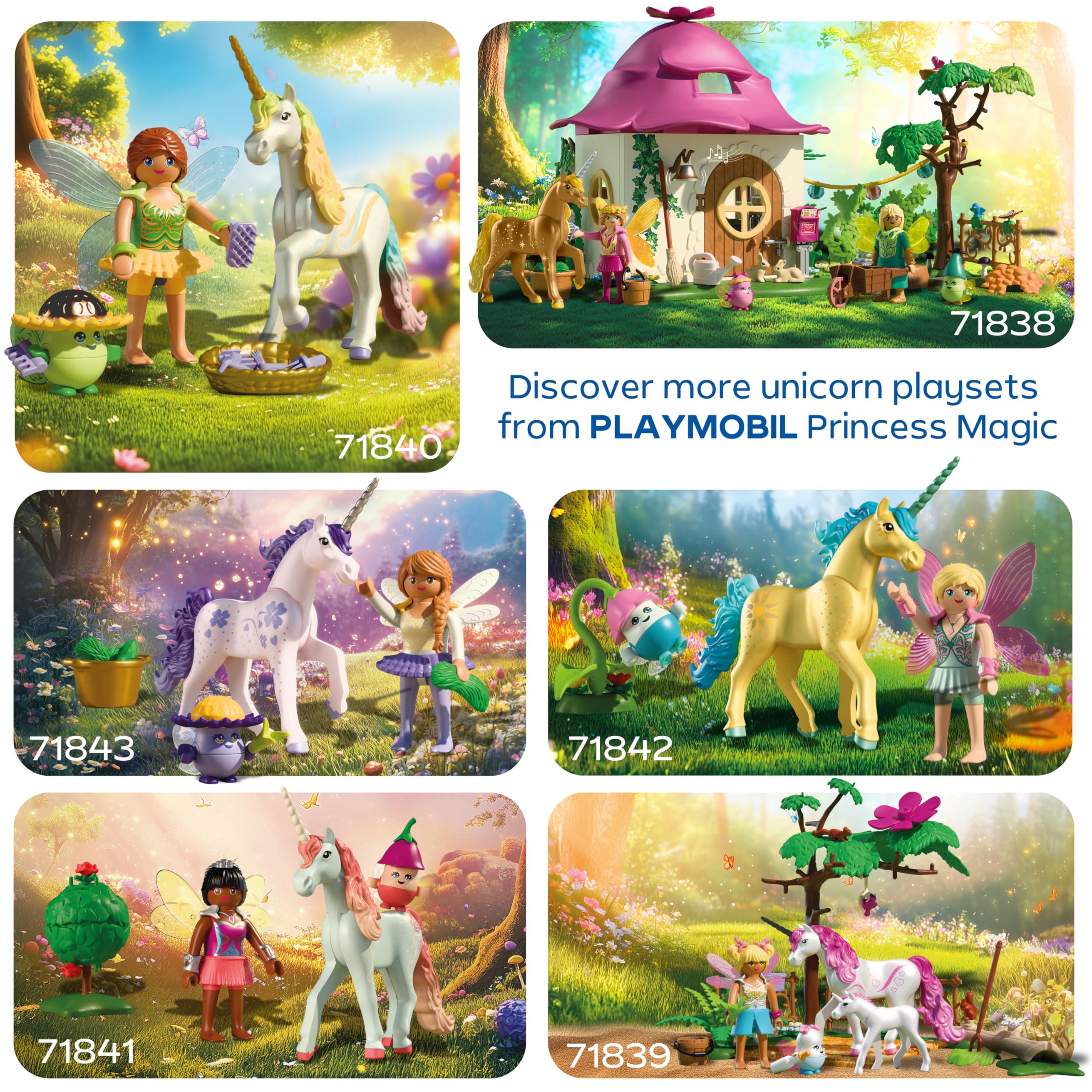 Playmobil Magic Unicorns Fairy Home with Golden Unicorn and Stable - 71838 - Ages 4-10 12