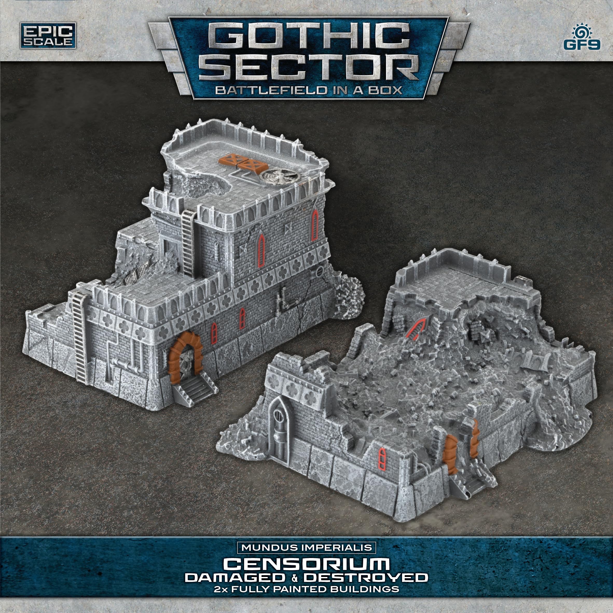 Gale Force Nine Mundus Imperialis Damaged & Destroyed Censorium Terrain Set