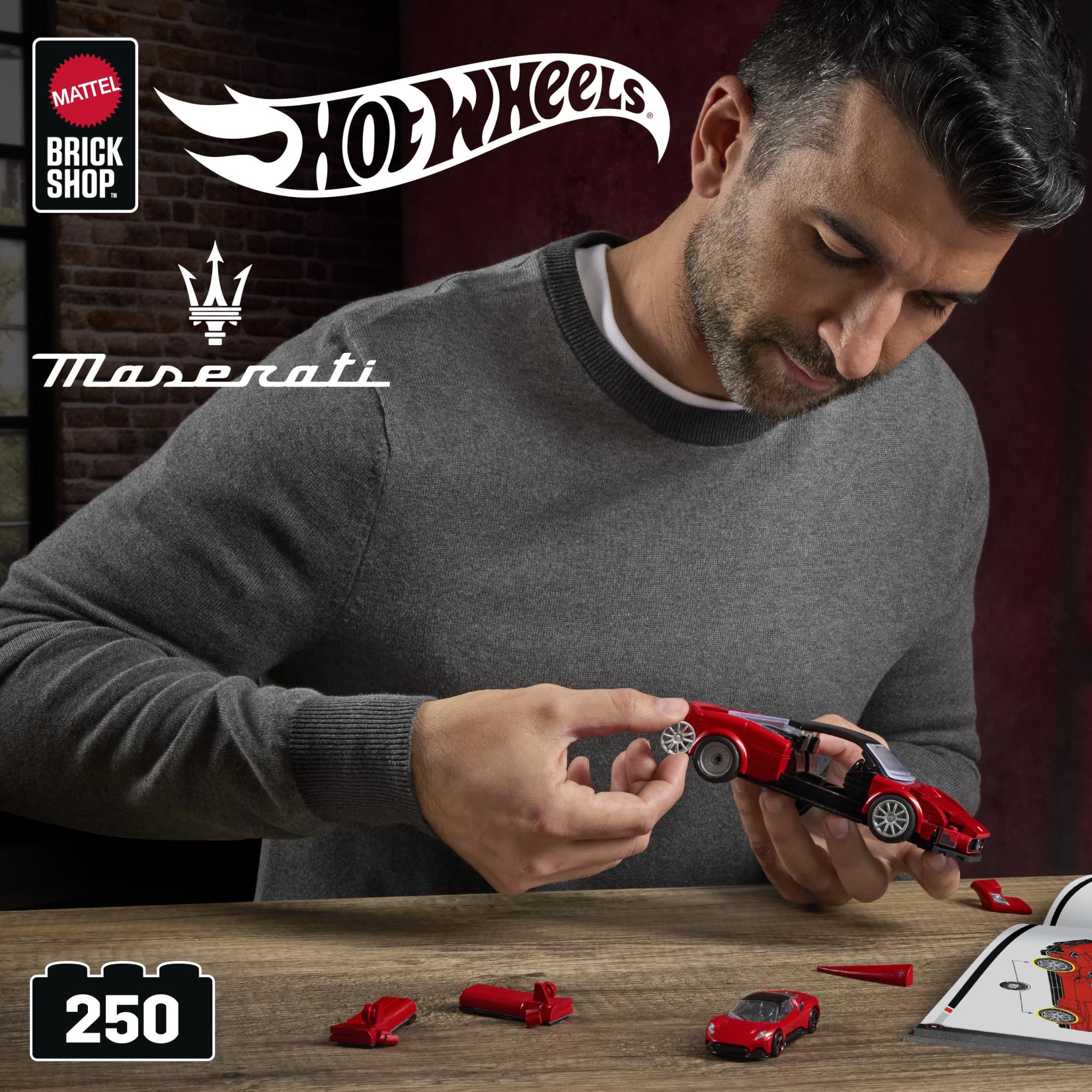 Mattel Brick Shop Hot Wheels Speed Series Maserati MC20 Building Set - 259-Piece Vehicle Model for Ages 10+ 6