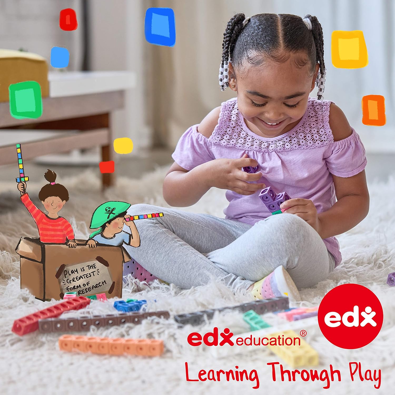 edxeducation Linking Cubes - 100-Piece Educational Building Set for Ages 3+ 10