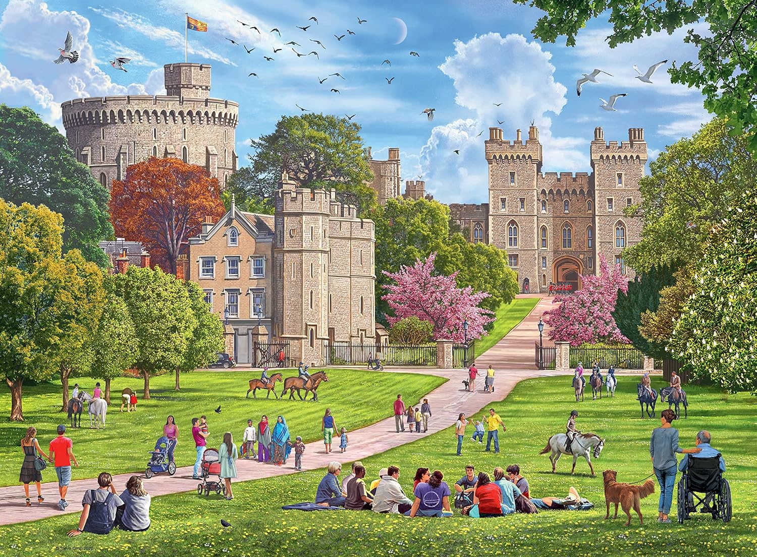 Ravensburger Happy Days Royal Residences 4x 500 Piece Jigsaw Puzzle - Garden Seasons Collection 10