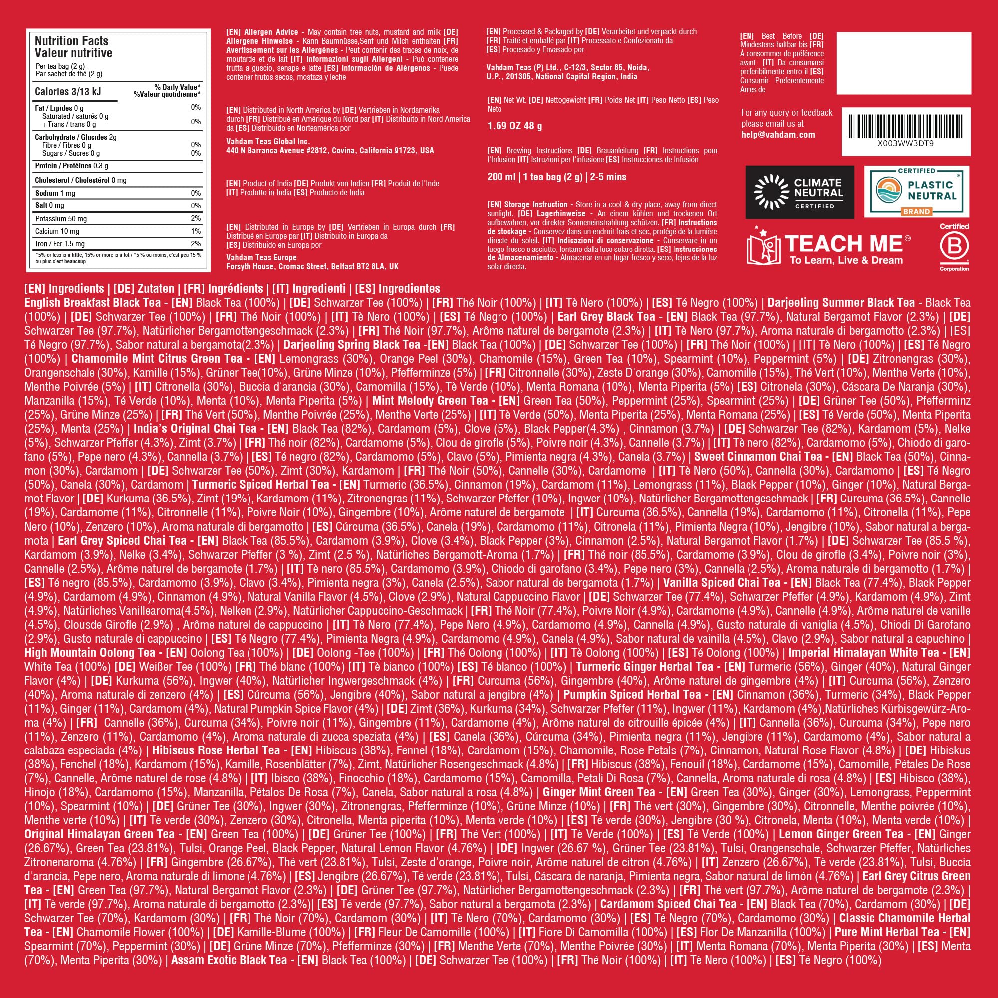 VAHDAM Limited Edition Advent Calendar 2025 - Tea Bags Folding Gift Set 9