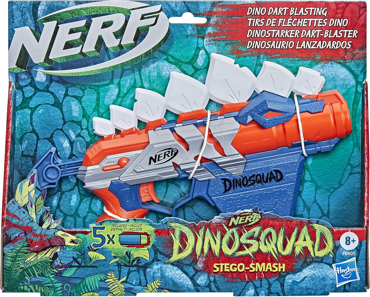 Nerf DinoSquad Stegosmash Dart Blaster - Dinosaur Design with 5 Elite Darts 9