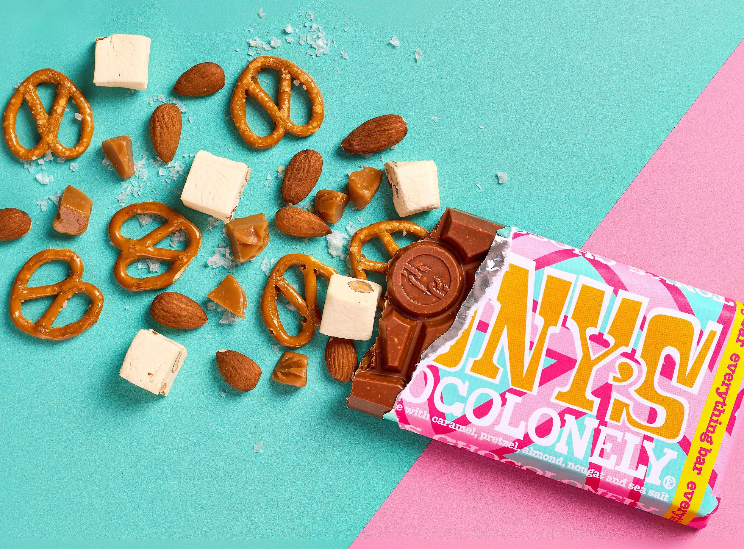 Tony's Chocolonely Everything Bar - Milk Chocolate with Caramel, Almonds, Pretzel, Nougat & Sea Salt 180g 4