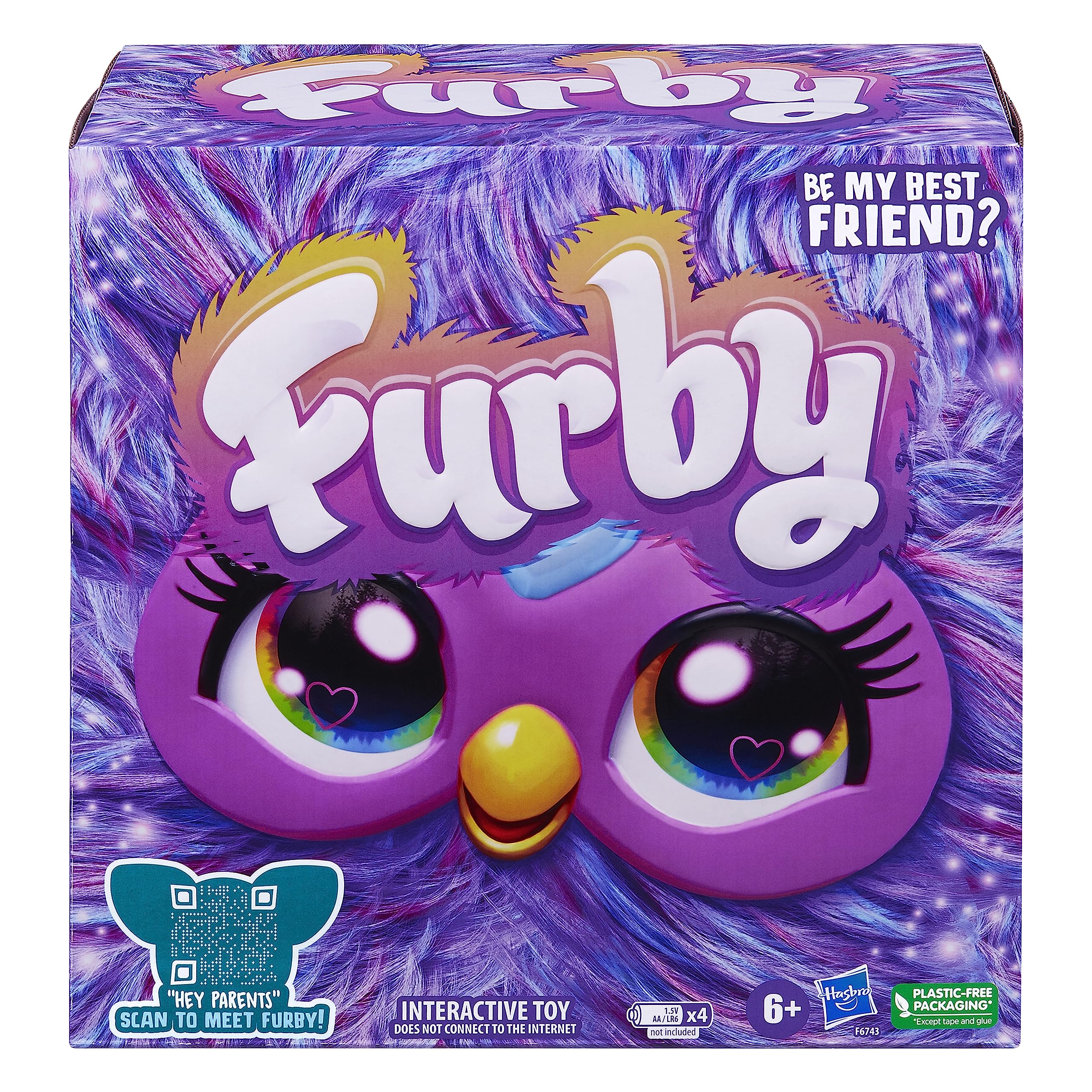 Furby Interactive Plush Toy - Voice Activated, Talking, Singing, Dancing | 6 Inch | Purple