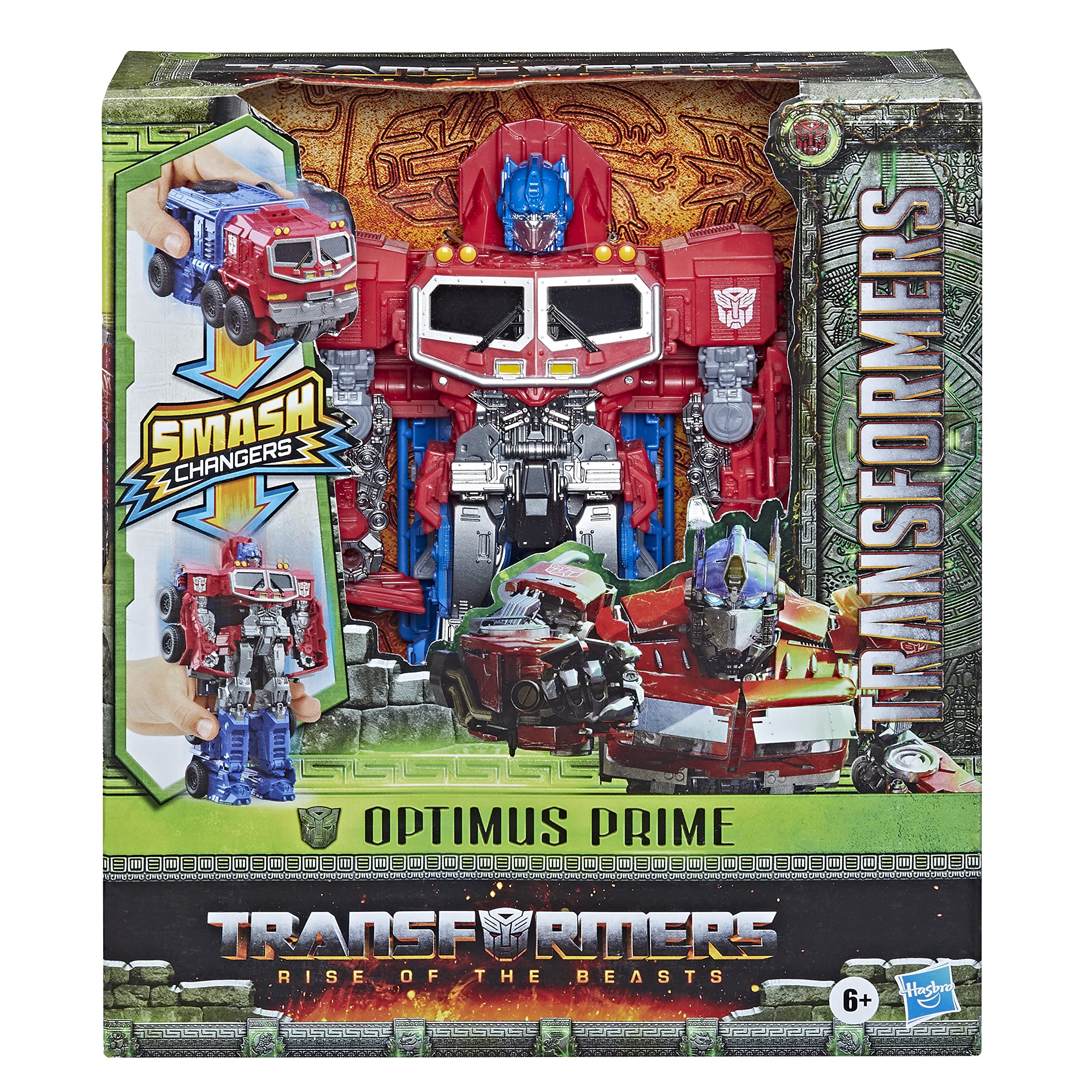 Transformers Rise of the Beasts Smash Changers Optimus Prime Action Figure - 3-Step Smash Conversion, 22.5 cm, Ages 6+ 6