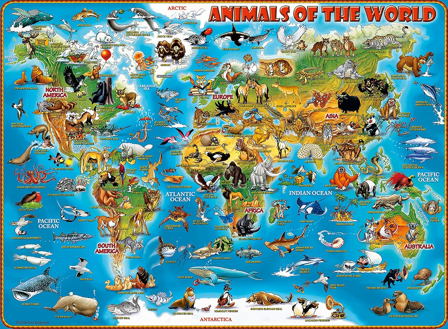 Ravensburger Animals of the World 300-Piece Jigsaw Puzzle with Extra Large Pieces - Ages 9+ 9