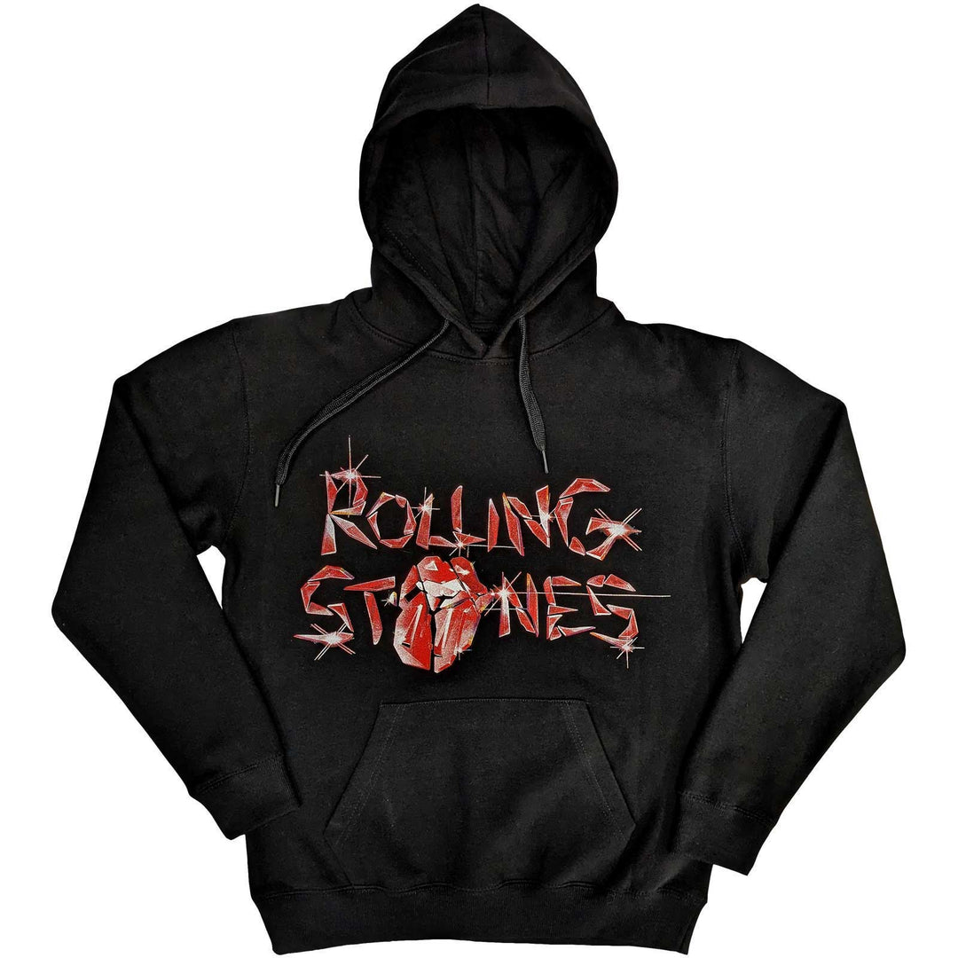 The Rolling Stones Unisex Pullover Hoodie: Hackney Diamonds Glass Logo (Back Print)