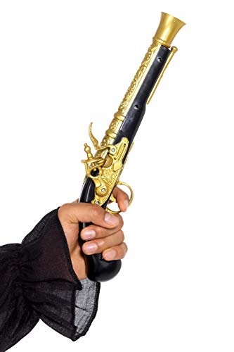 Smiffy's 48560 Realistic Pirate Blunderbuss Pistol, Unisex-Adult, Black/Gold