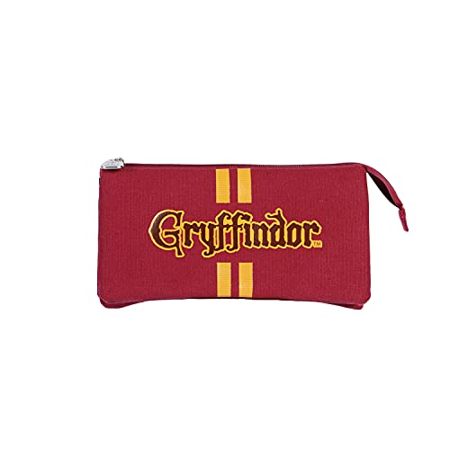 Harry Potter Lion-Triple HS Pencil Case, Burgundy