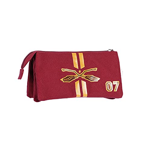 Harry Potter Lion-Triple HS Pencil Case, Burgundy