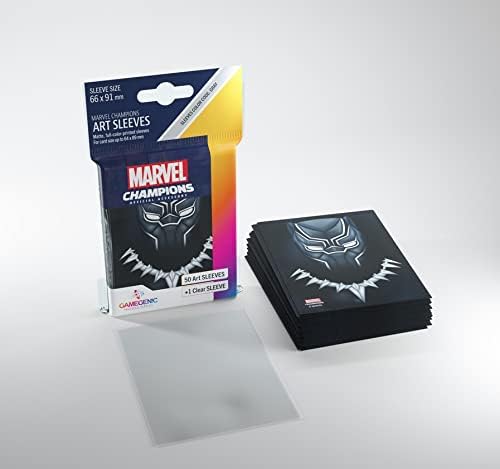 Gamegenic Marvel Champions Sleeves - Black, 50-Pack with Transparent Case 6